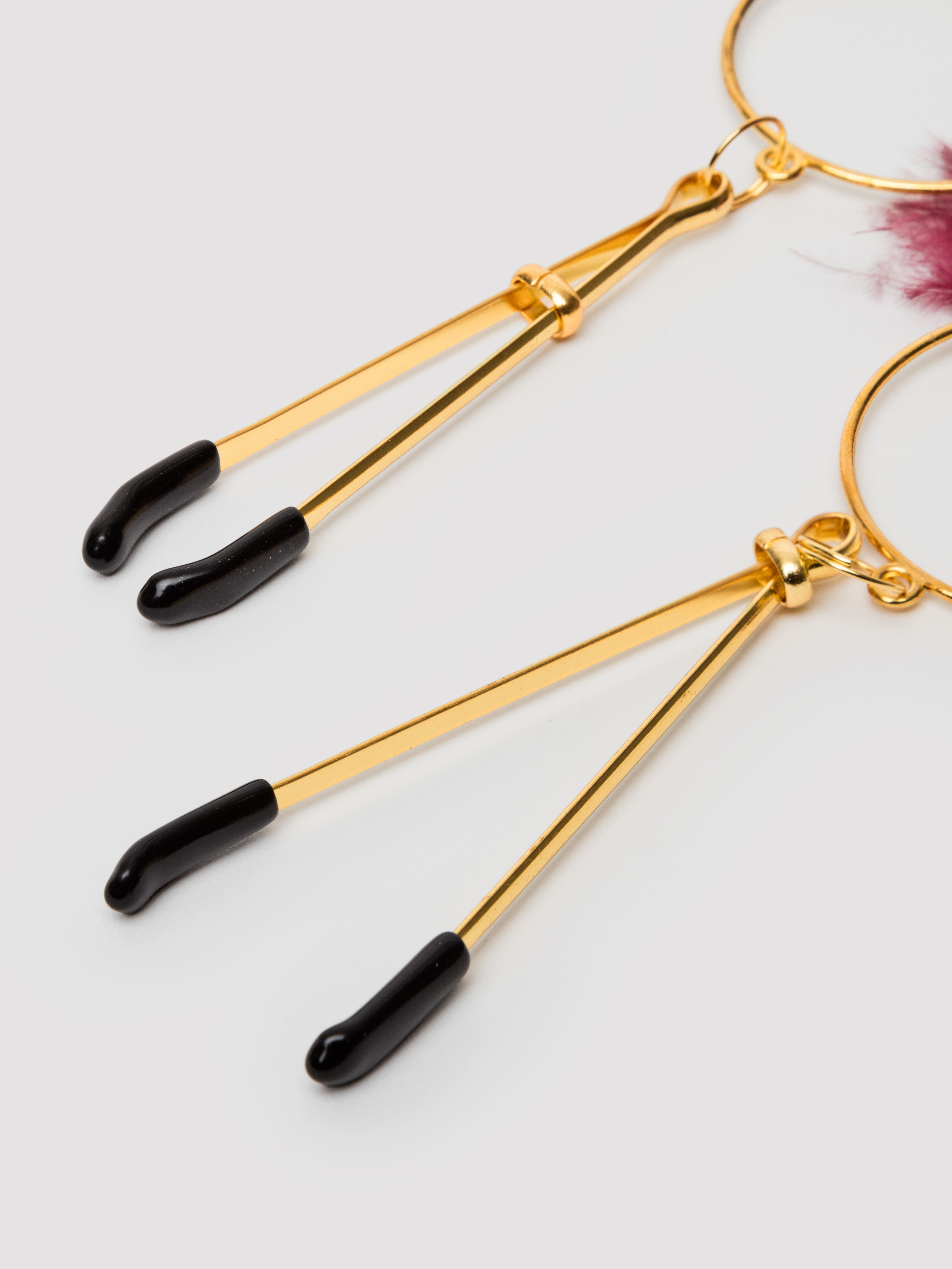 Taboom Nipple Play Tweezers With Feathers, Gold, hi-res
