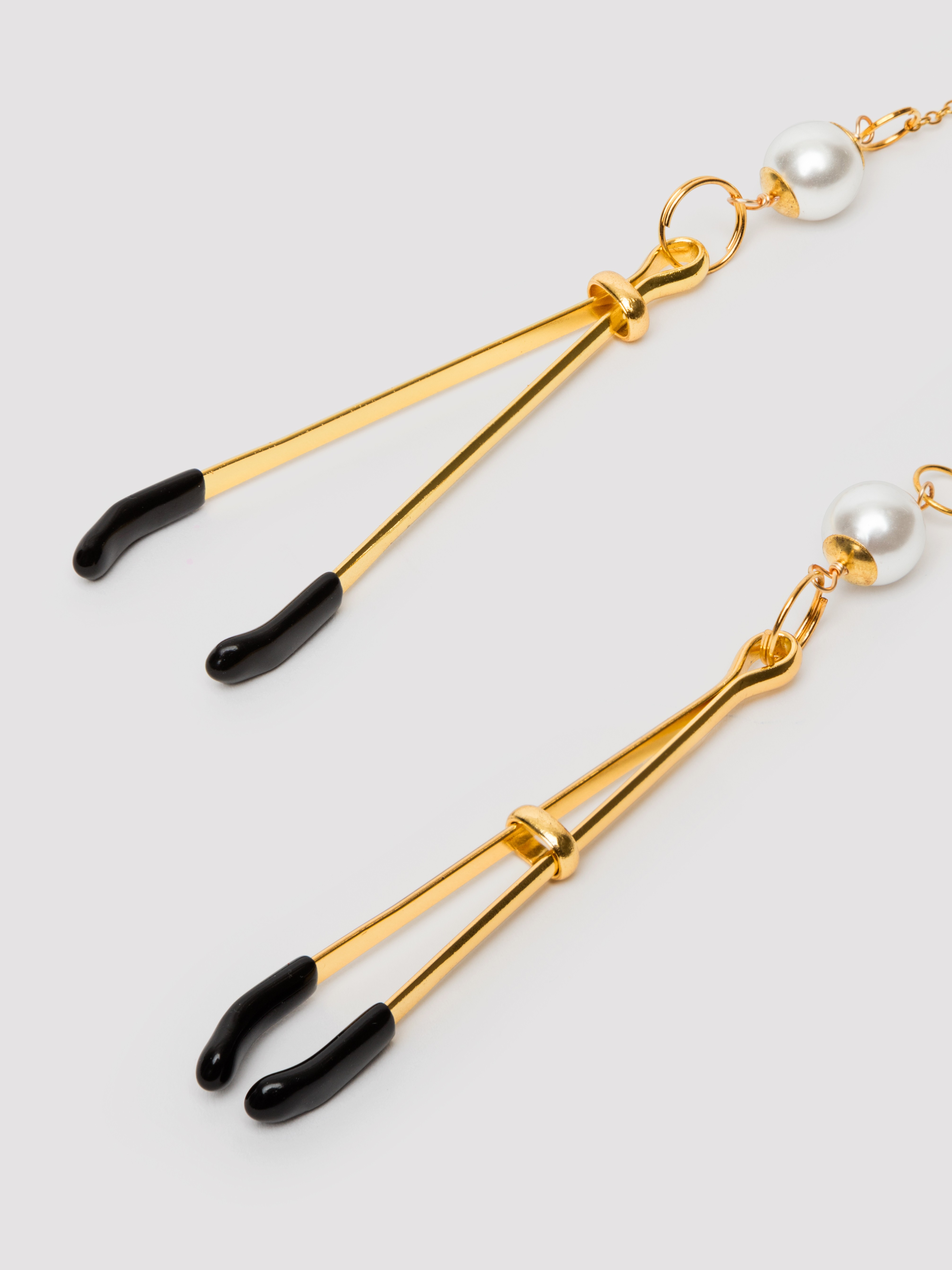 Taboom Nipple Play Tweezers Pearl & Deluxe Chain, Gold, hi-res