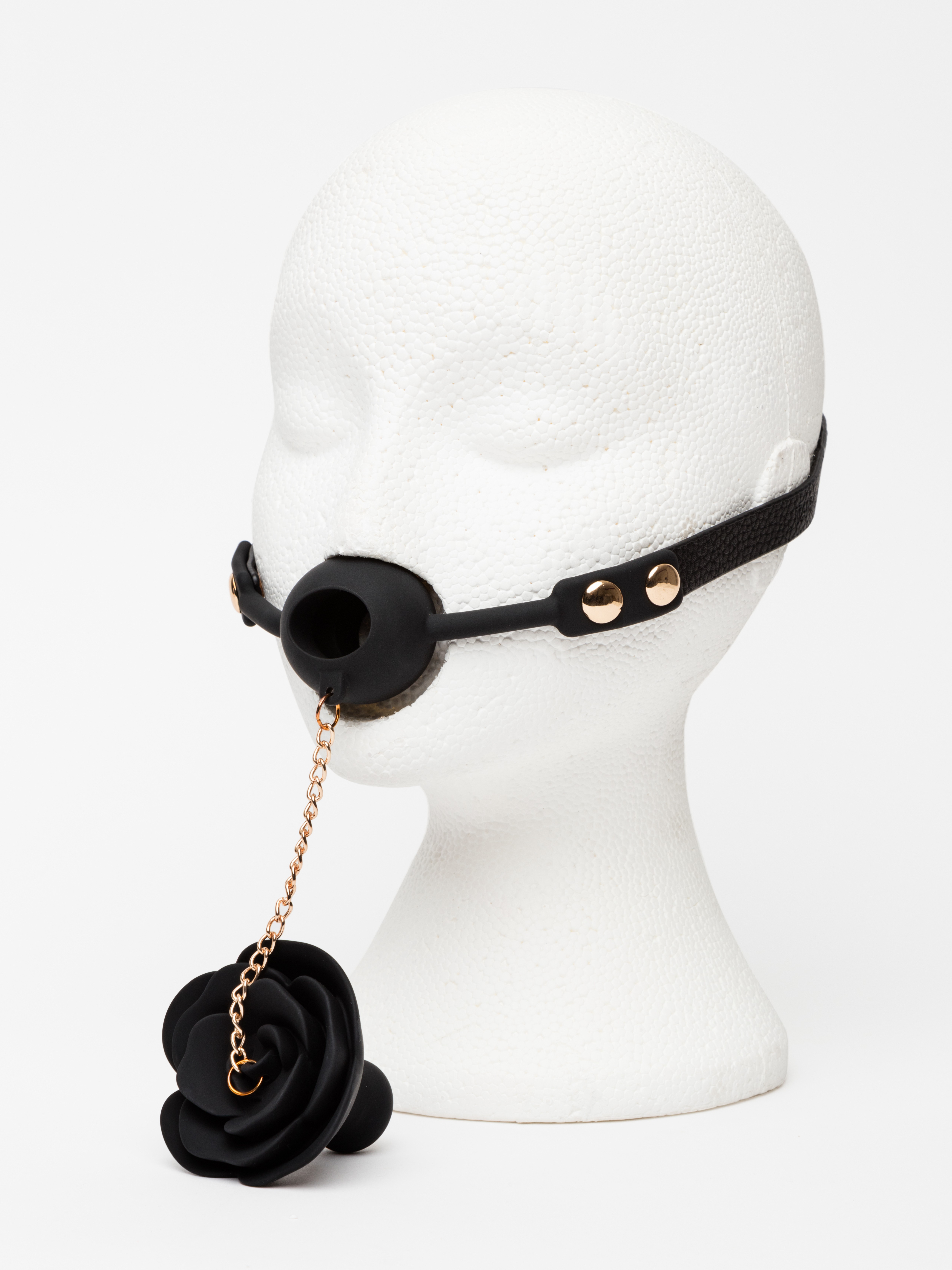 TABOOM Dona Rose Ball Gag with Plug, Black, hi-res