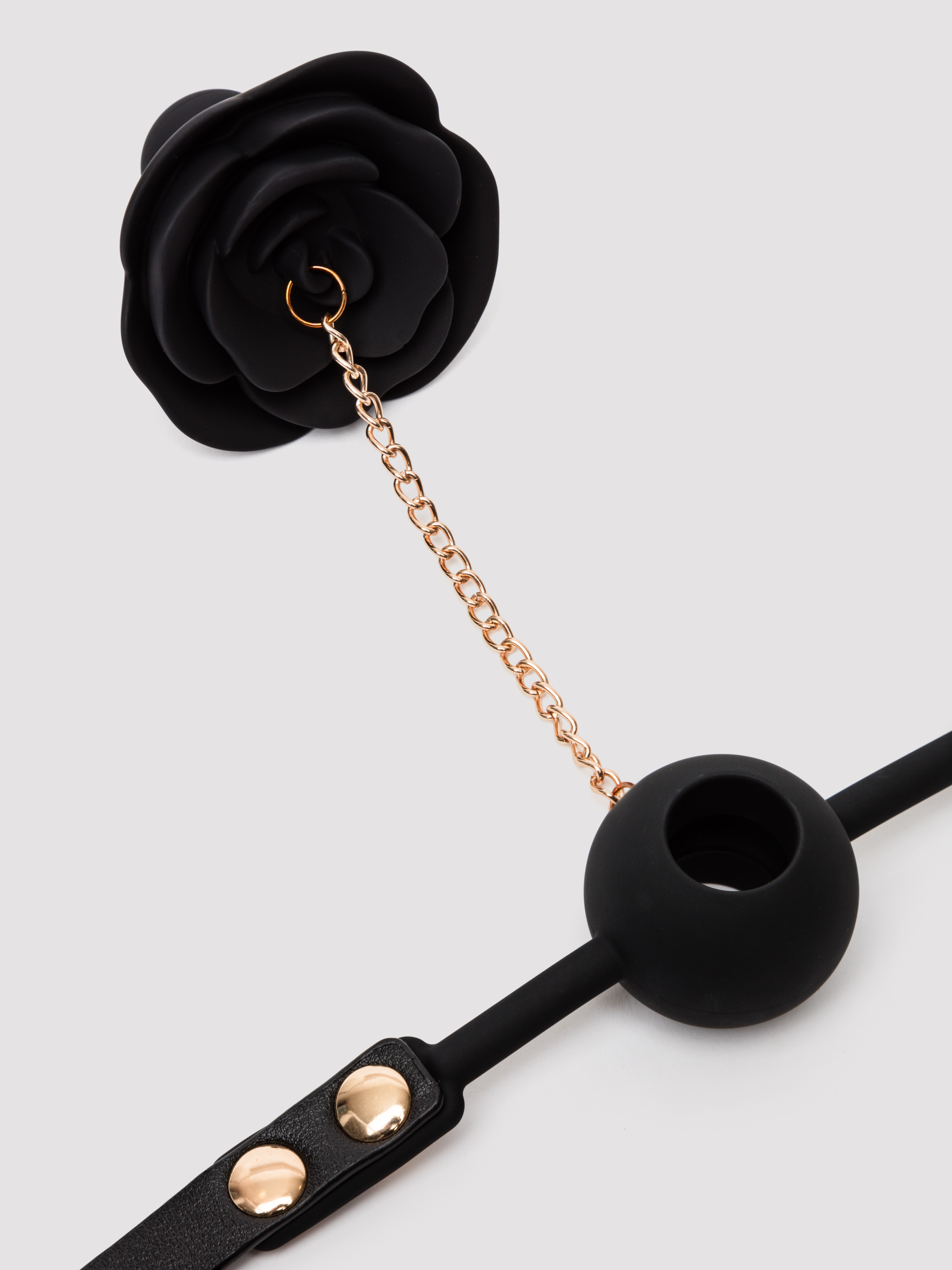 TABOOM Dona Rose Ball Gag with Plug, Black, hi-res