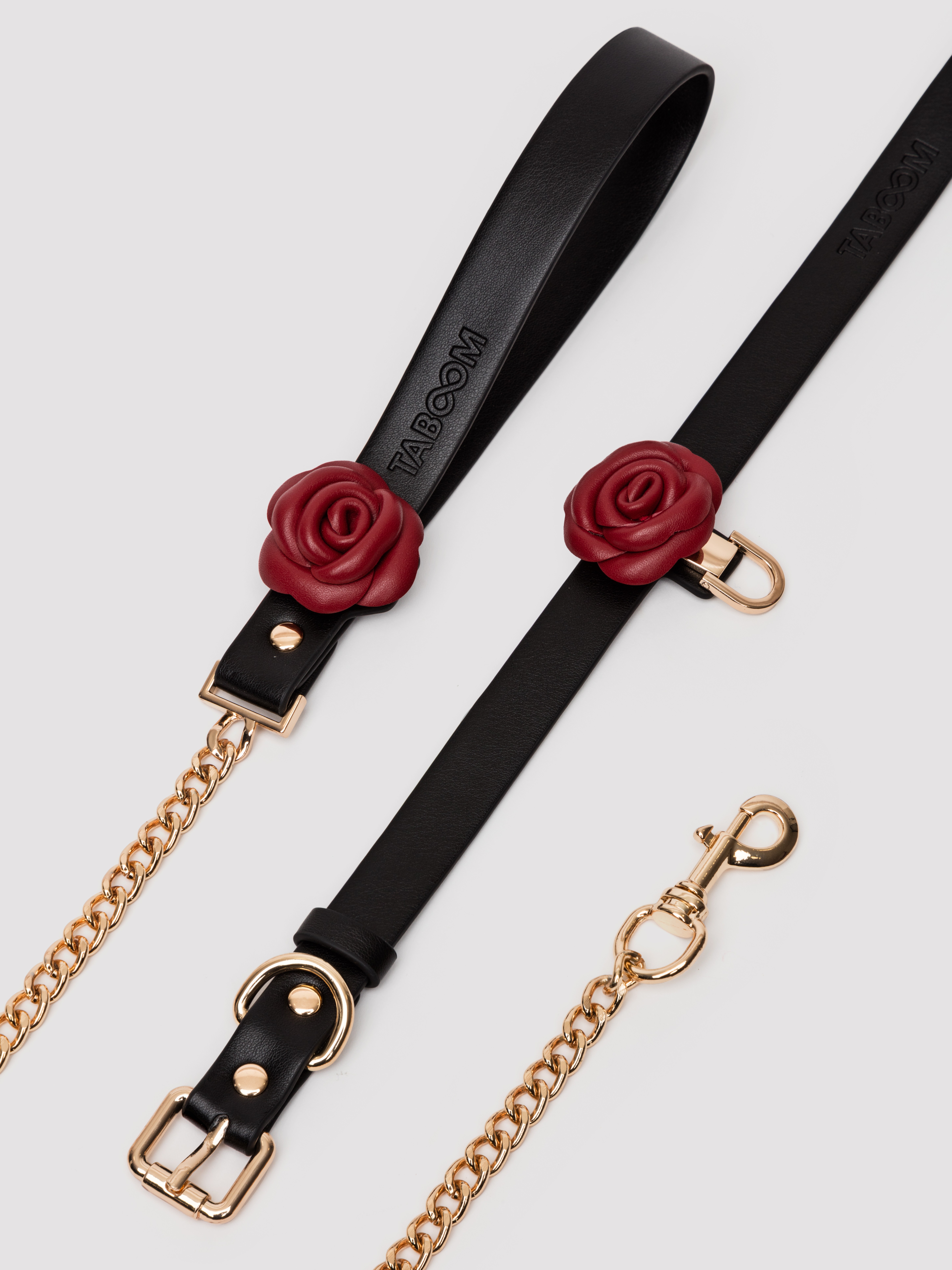 TABOOM Wild Roses Collar & Leash, Black, hi-res