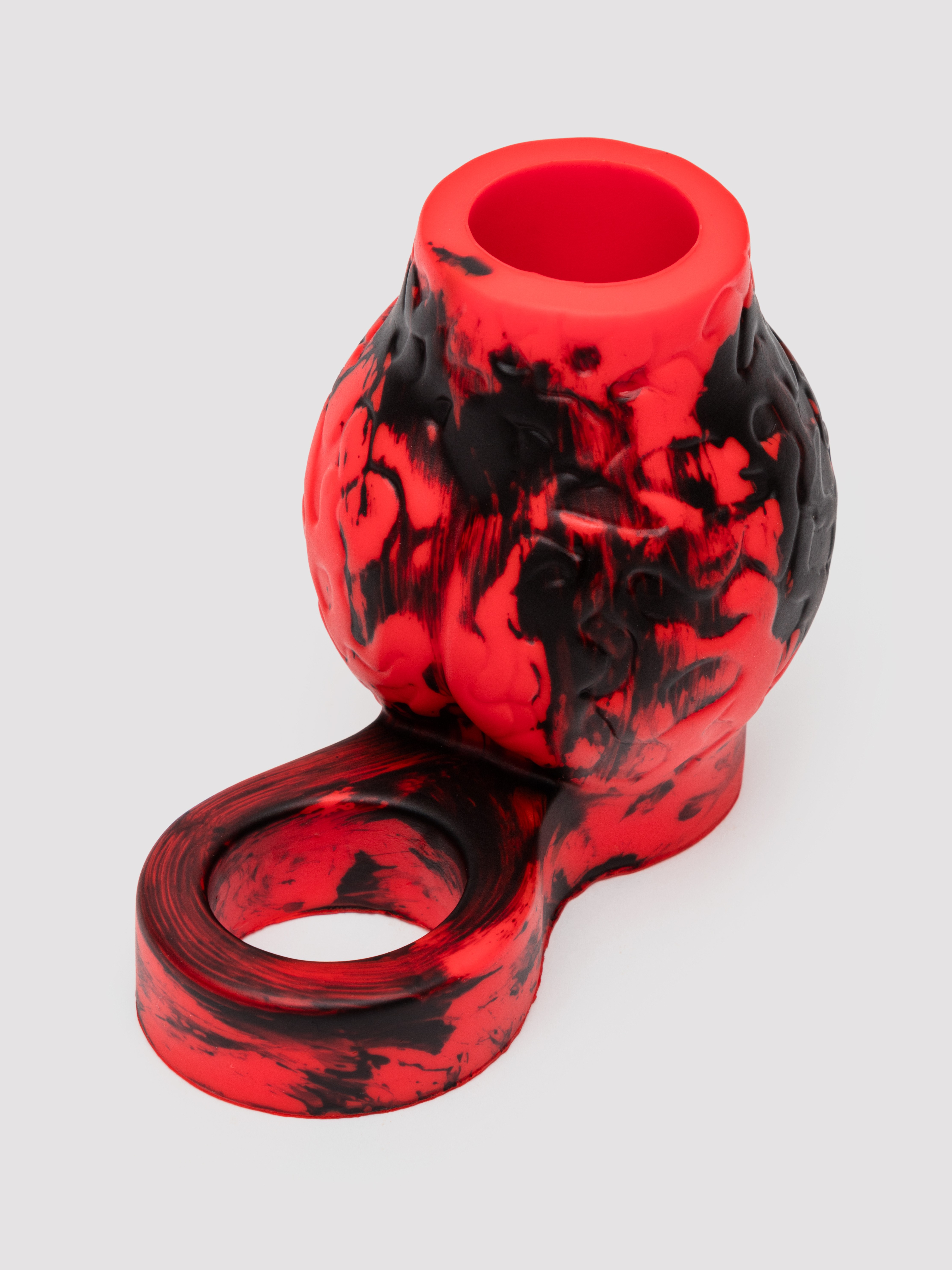 Creature Cocks Hell Hound Silicone Penis Sleeve and Ball Stretcher, Red, hi-res