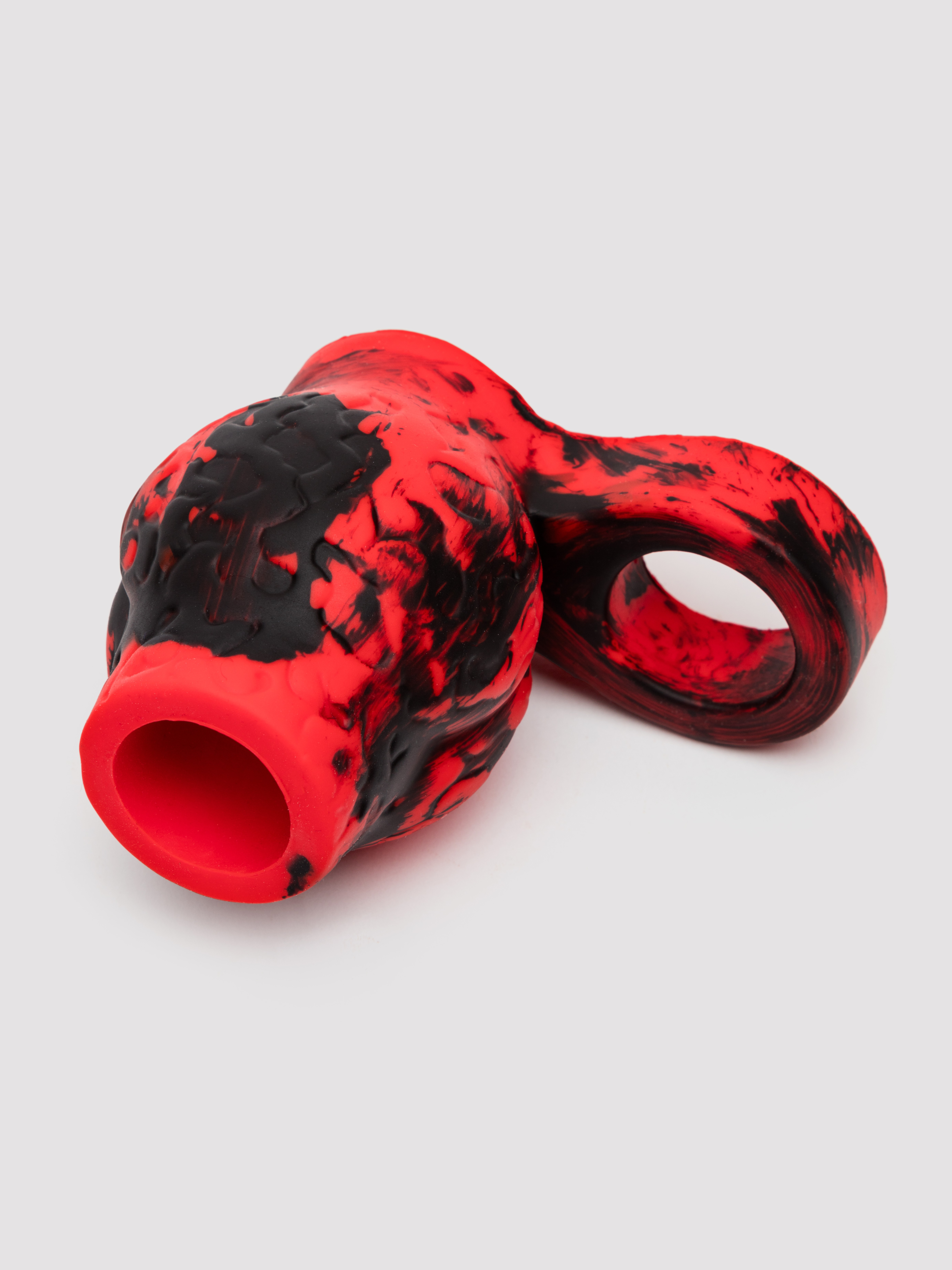 Creature Cocks Hell Hound Silicone Penis Sleeve and Ball Stretcher, Red, hi-res