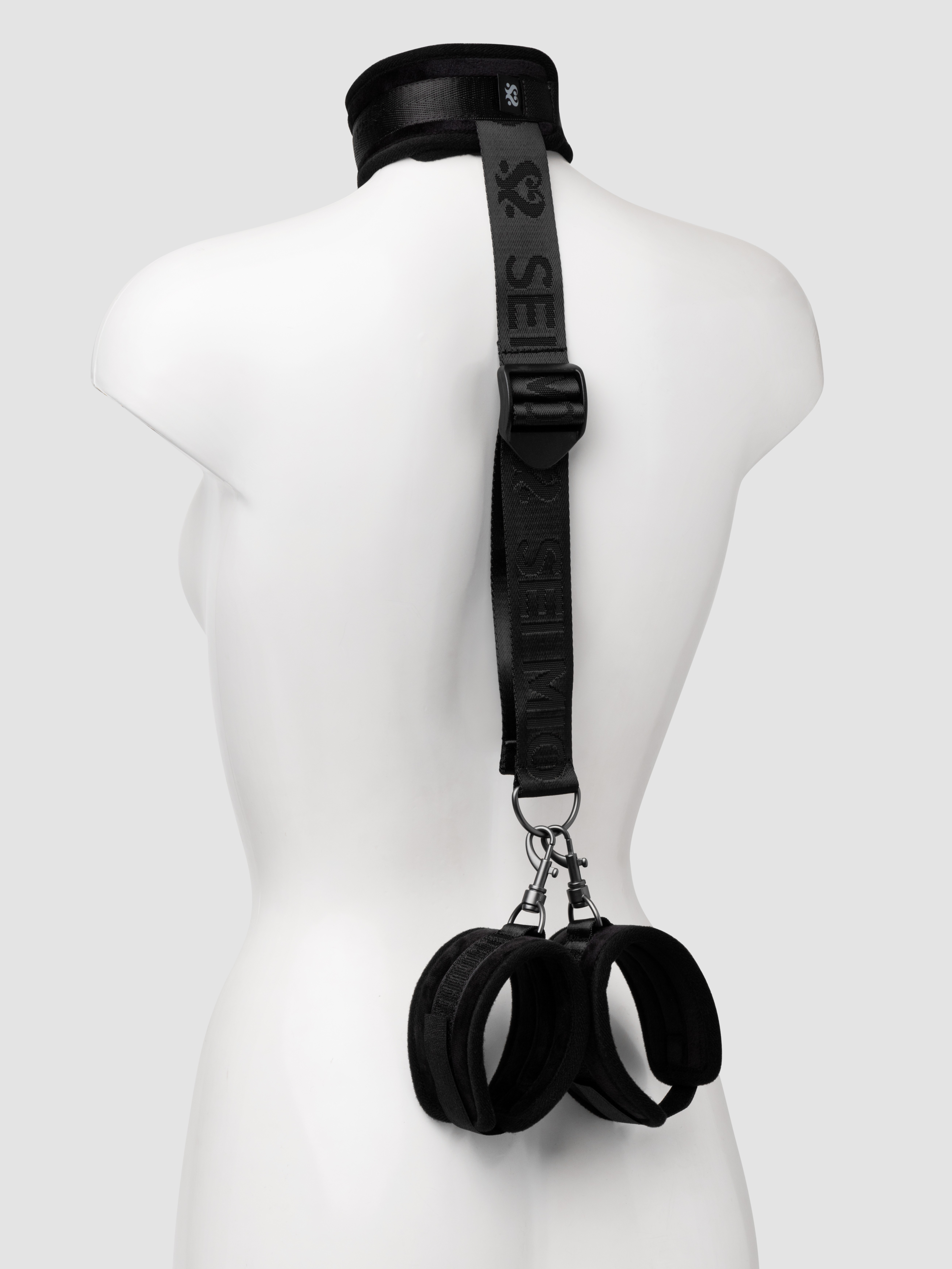 SEI MIO Neck Firmly in Check Adjustable Neck and Wrist Restraint Kit, Black, hi-res