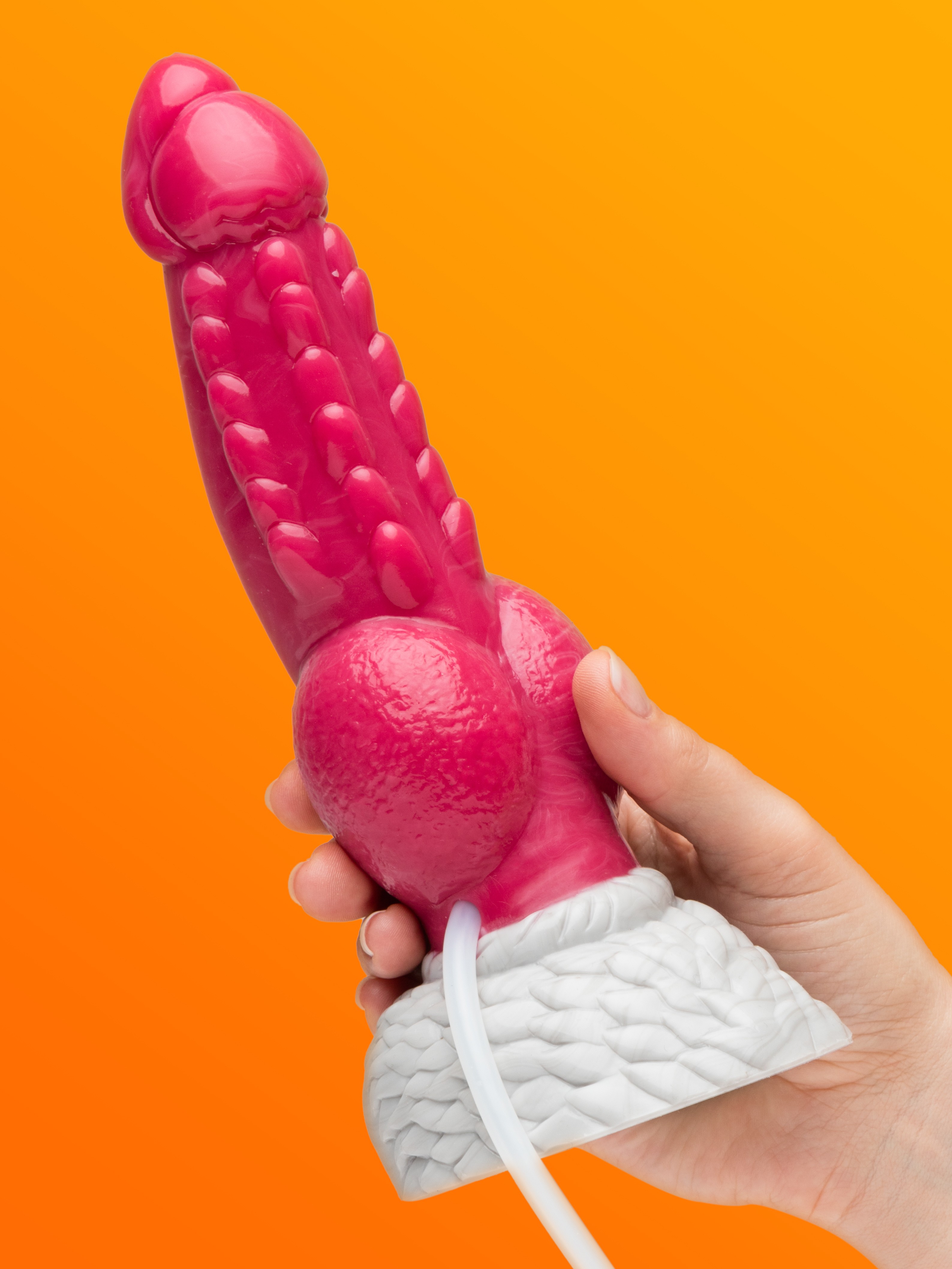 Creature Cocks Resurrector Phoenix Squirting Silicone Dildo, Red, hi-res
