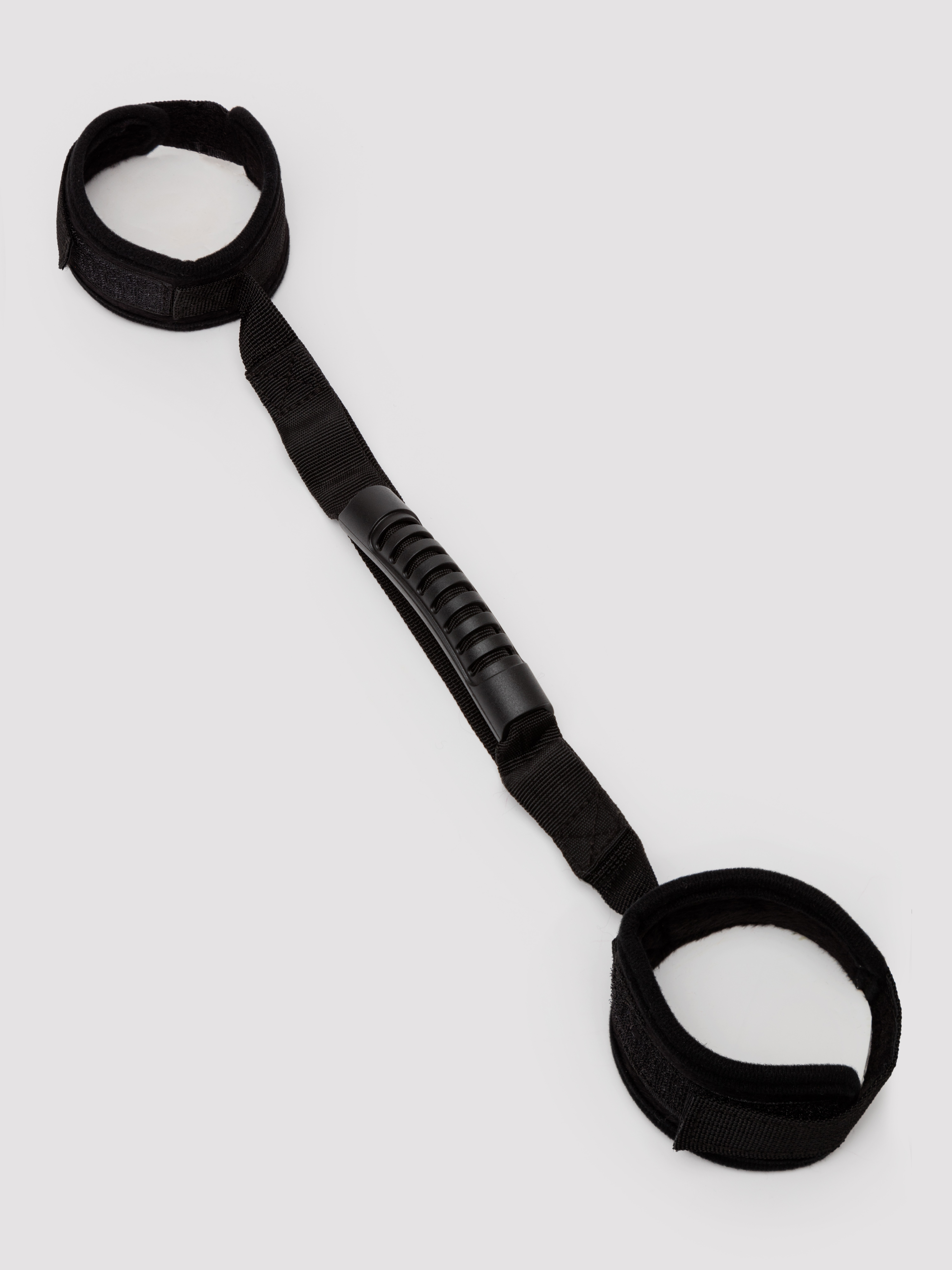 Ouch! Adjustable Handcuffs with Handle, Black, hi-res