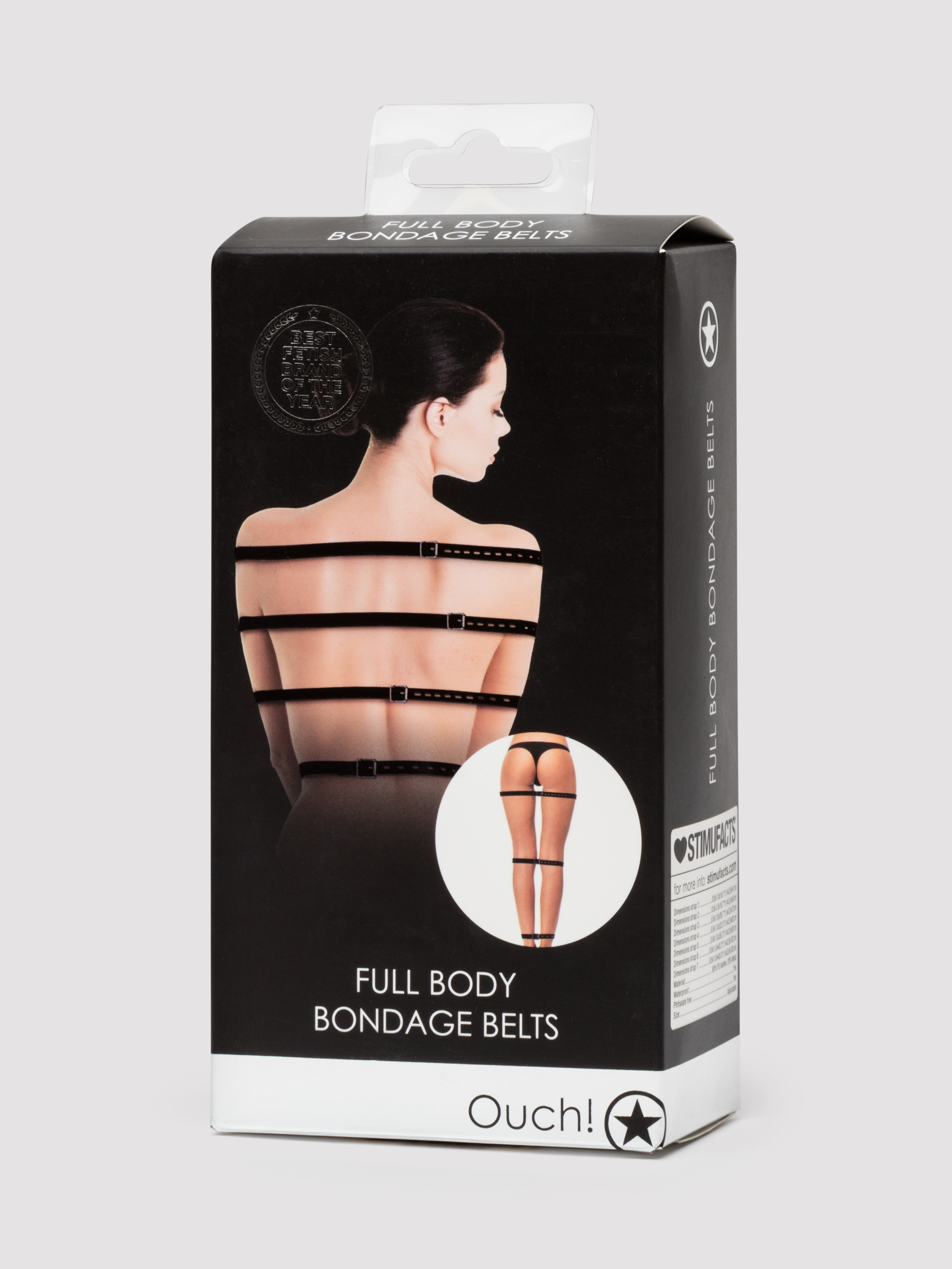 Ouch! Full Body Bondage Belts, Black, hi-res