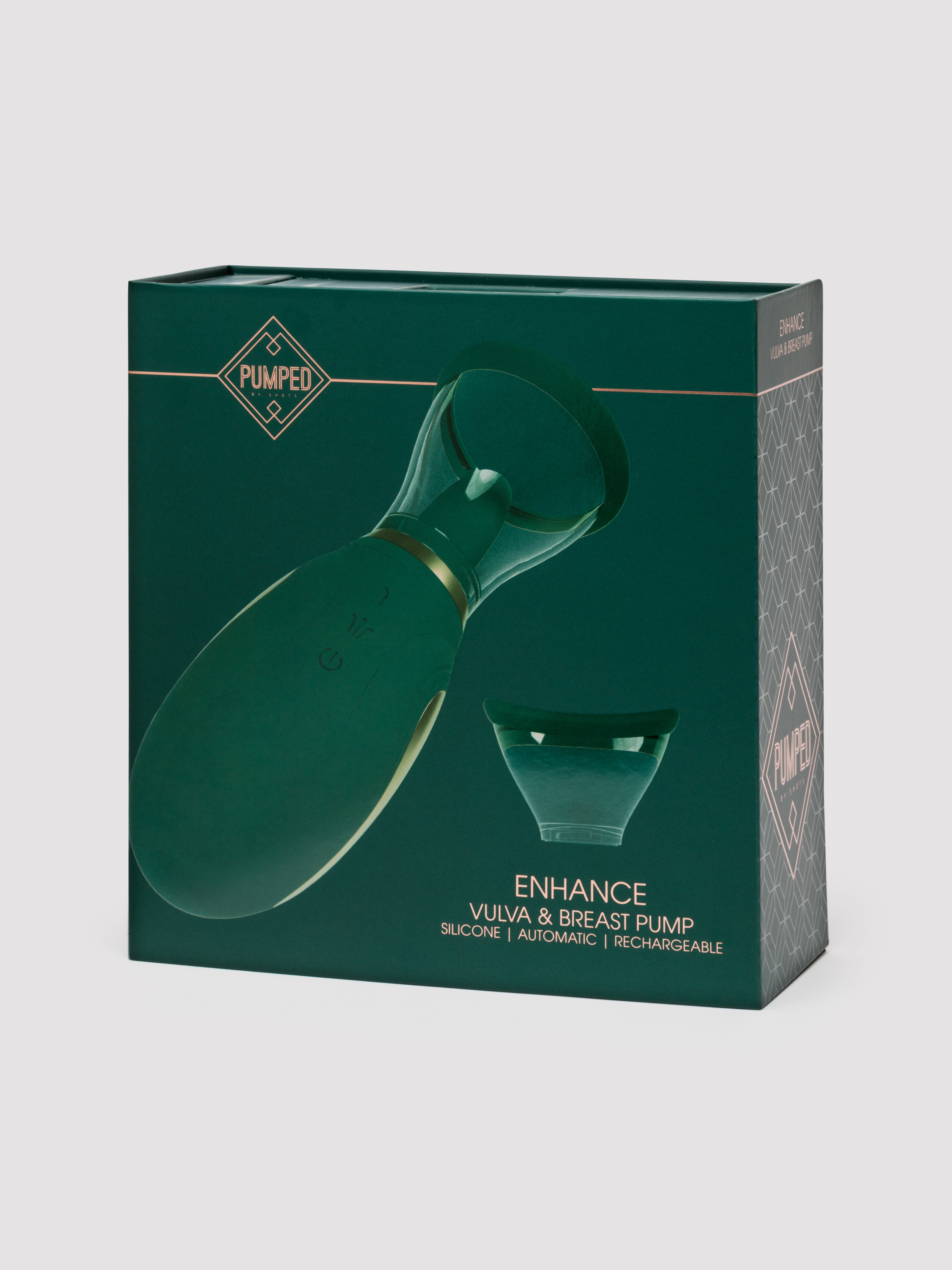 Pumped Enhance Rechargeable Vulva and Breast Pump Kit, Green, hi-res