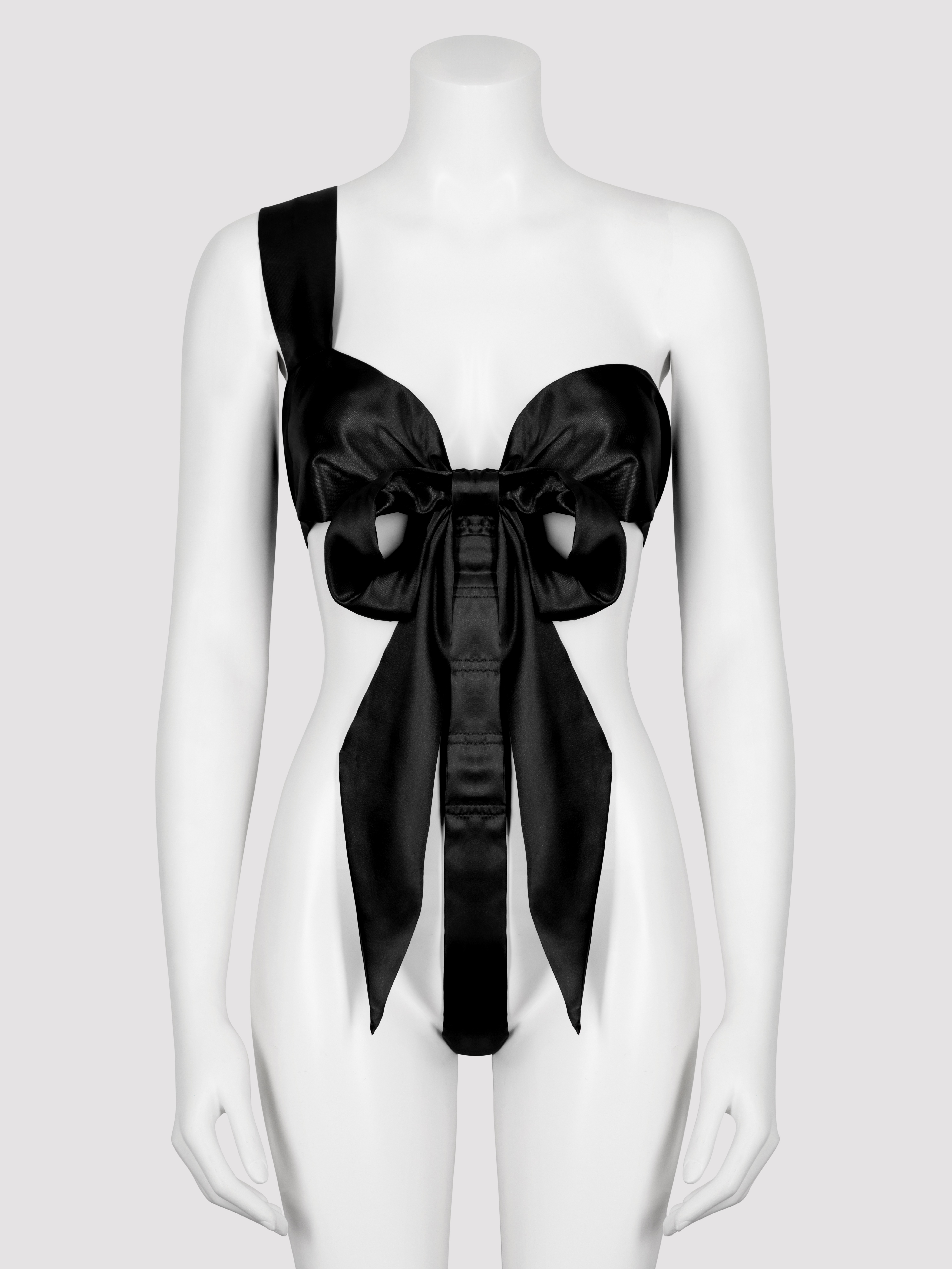 Lovehoney Naughty Knot Unwrap Me Sexy Body Bow, Black, hi-res