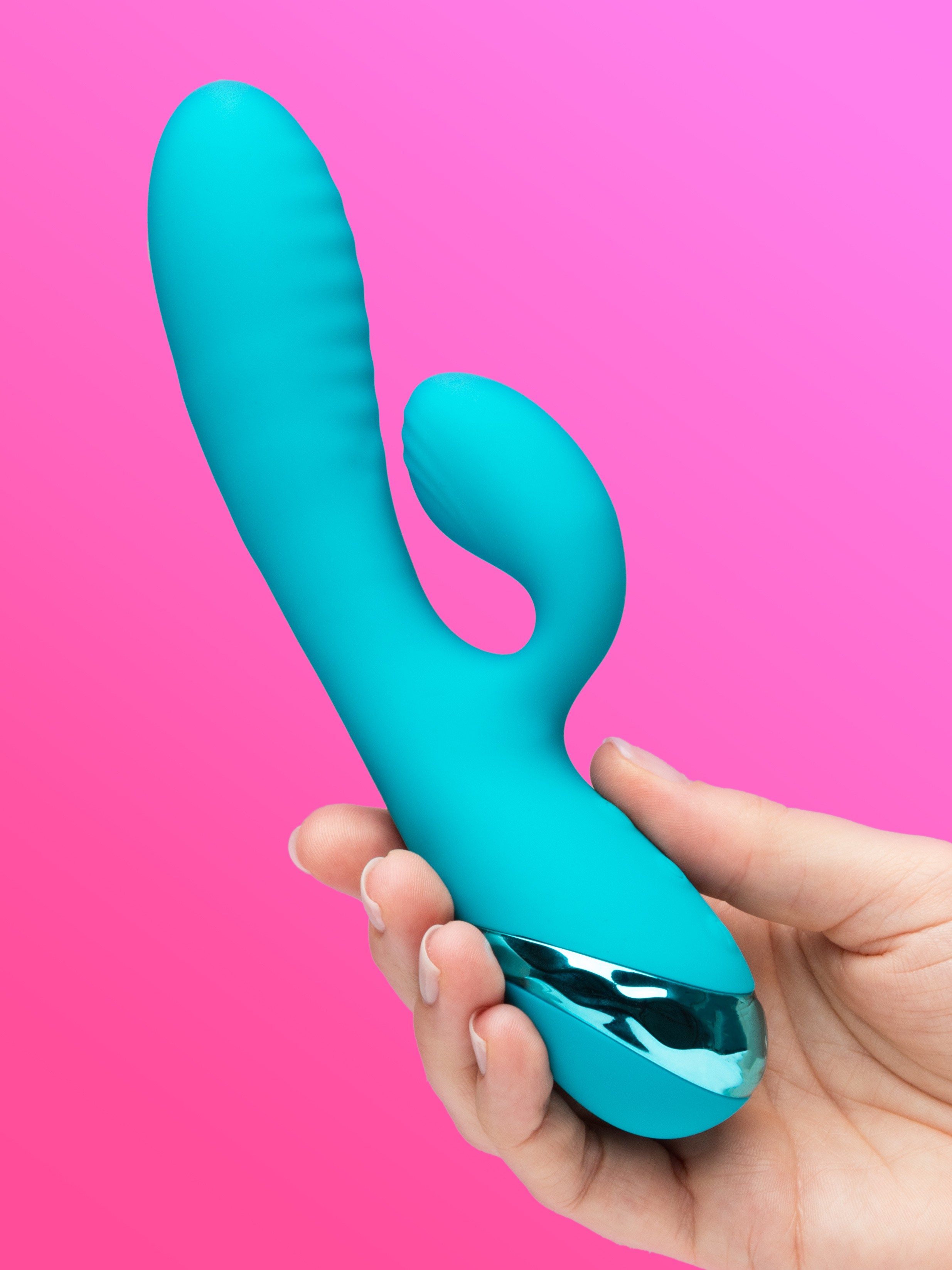 Loveline Inflatable Rabbit Vibrator, Blue, hi-res