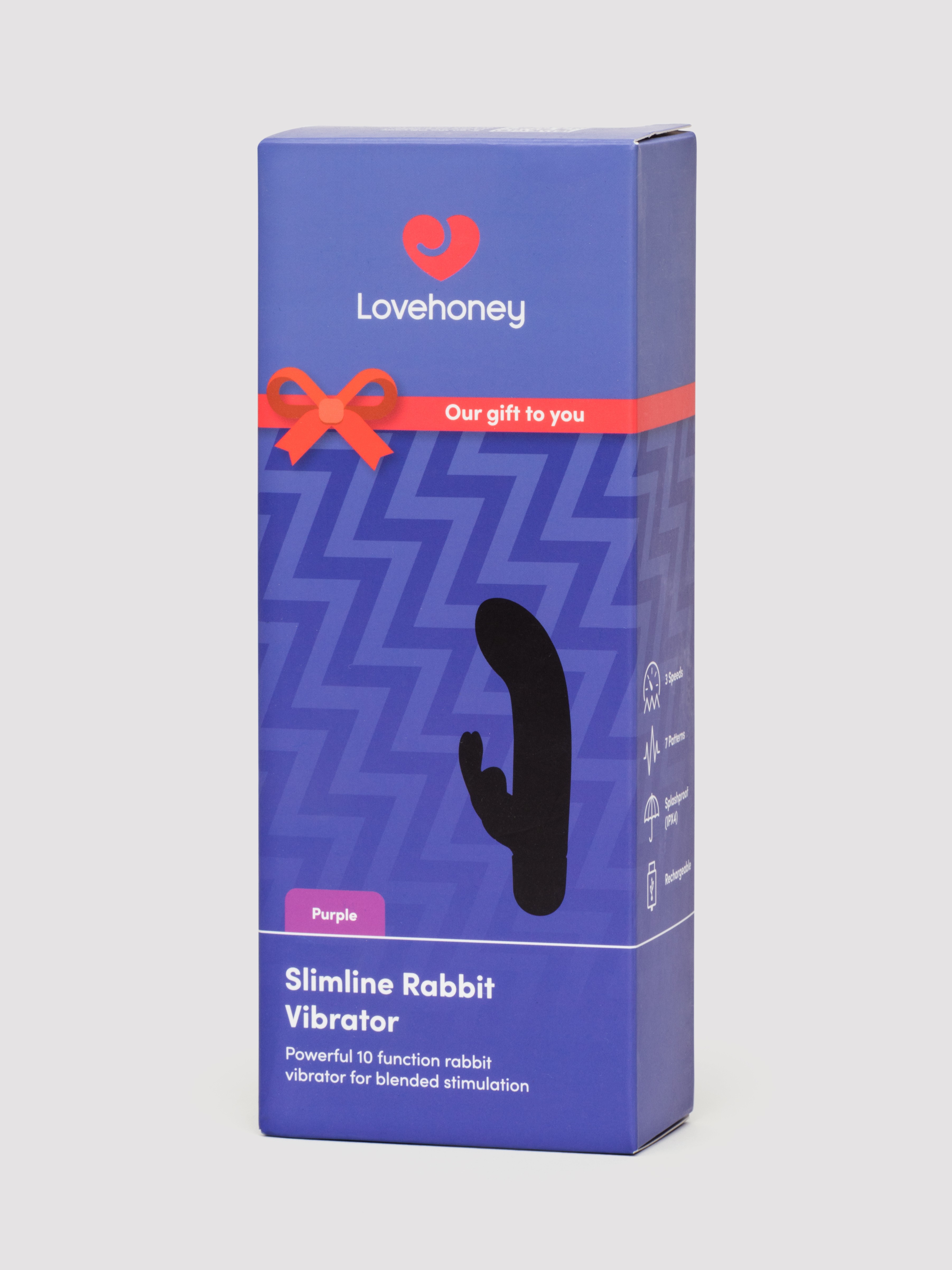 Lovehoney Purple Slimline Rabbit Vibrator, Purple, hi-res