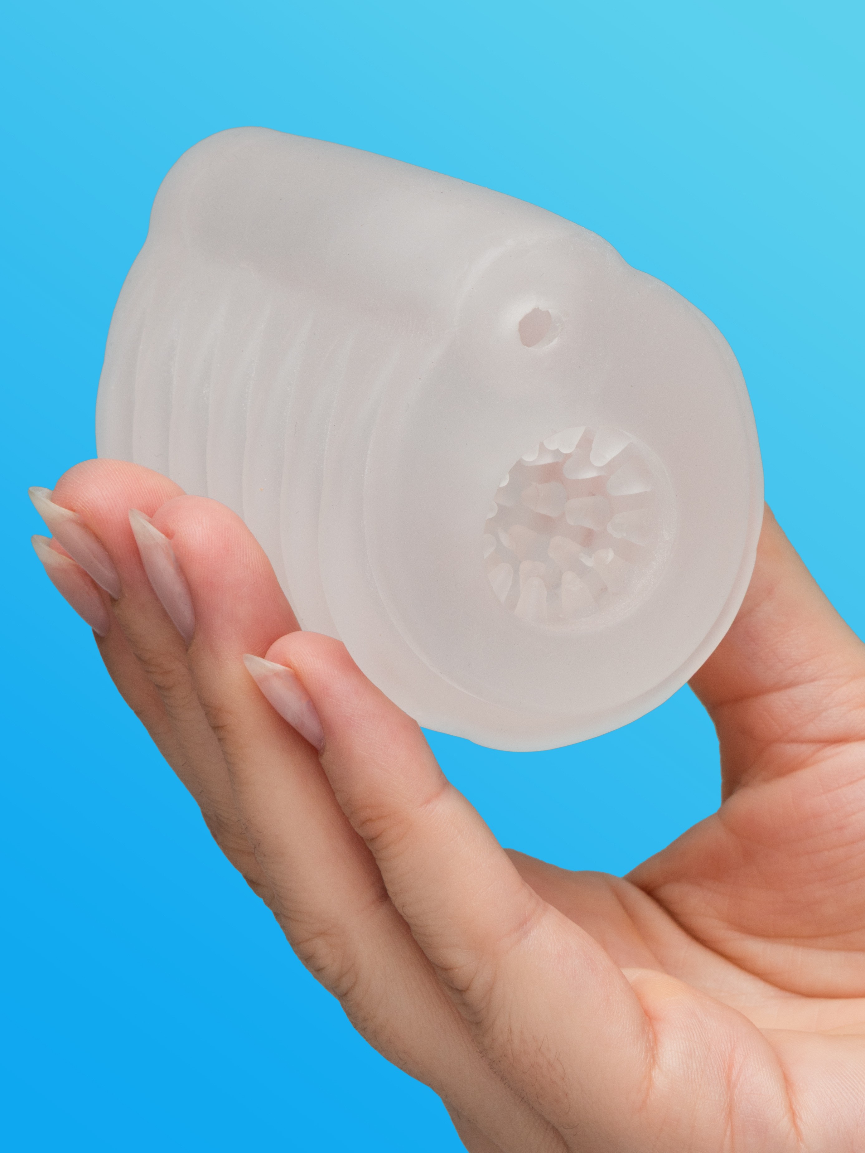 Lovehoney Clear Transparent Textured Stroker, Clear, hi-res