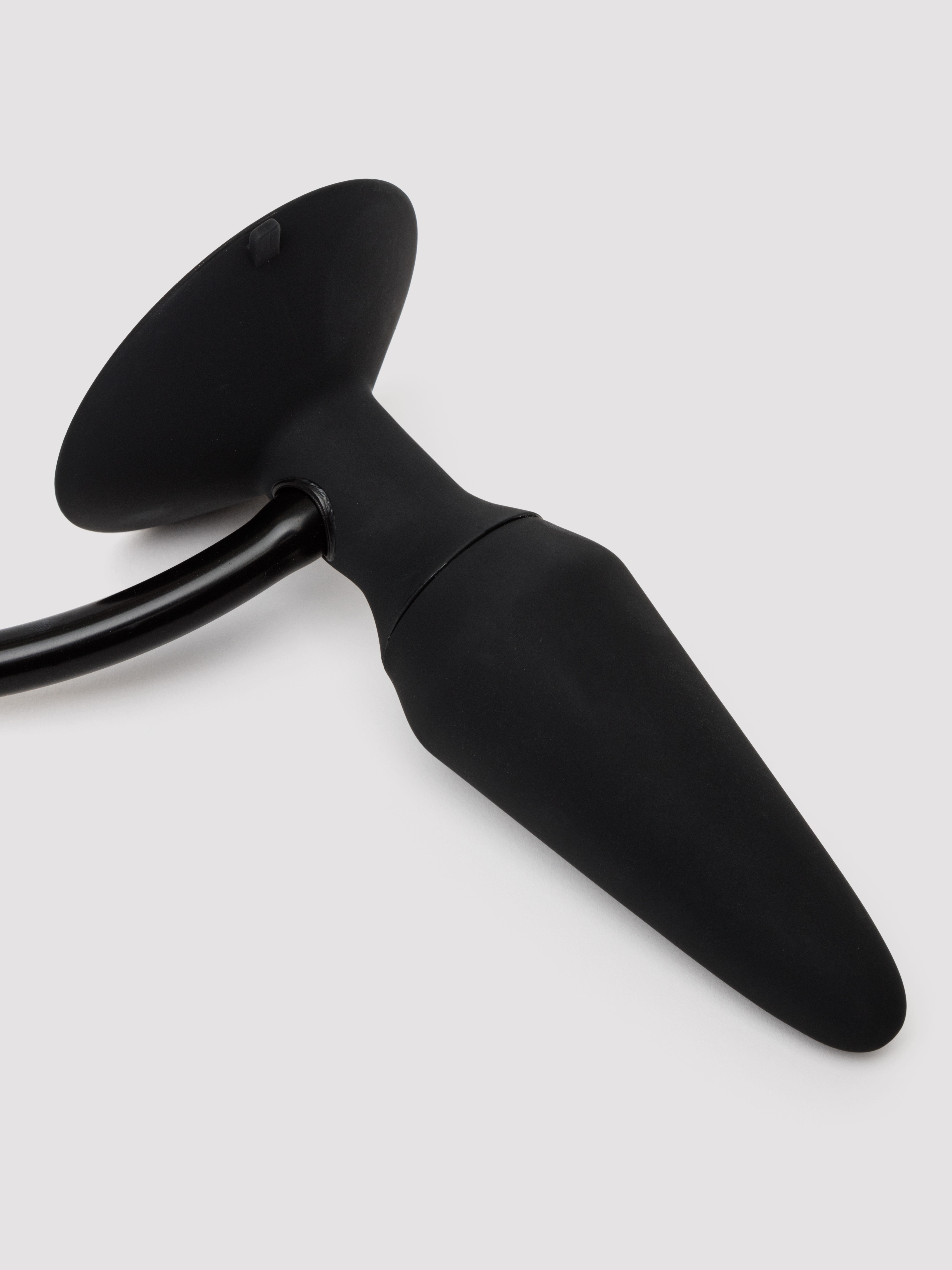 Inflatable Silicone Large Butt Plug, Black, hi-res