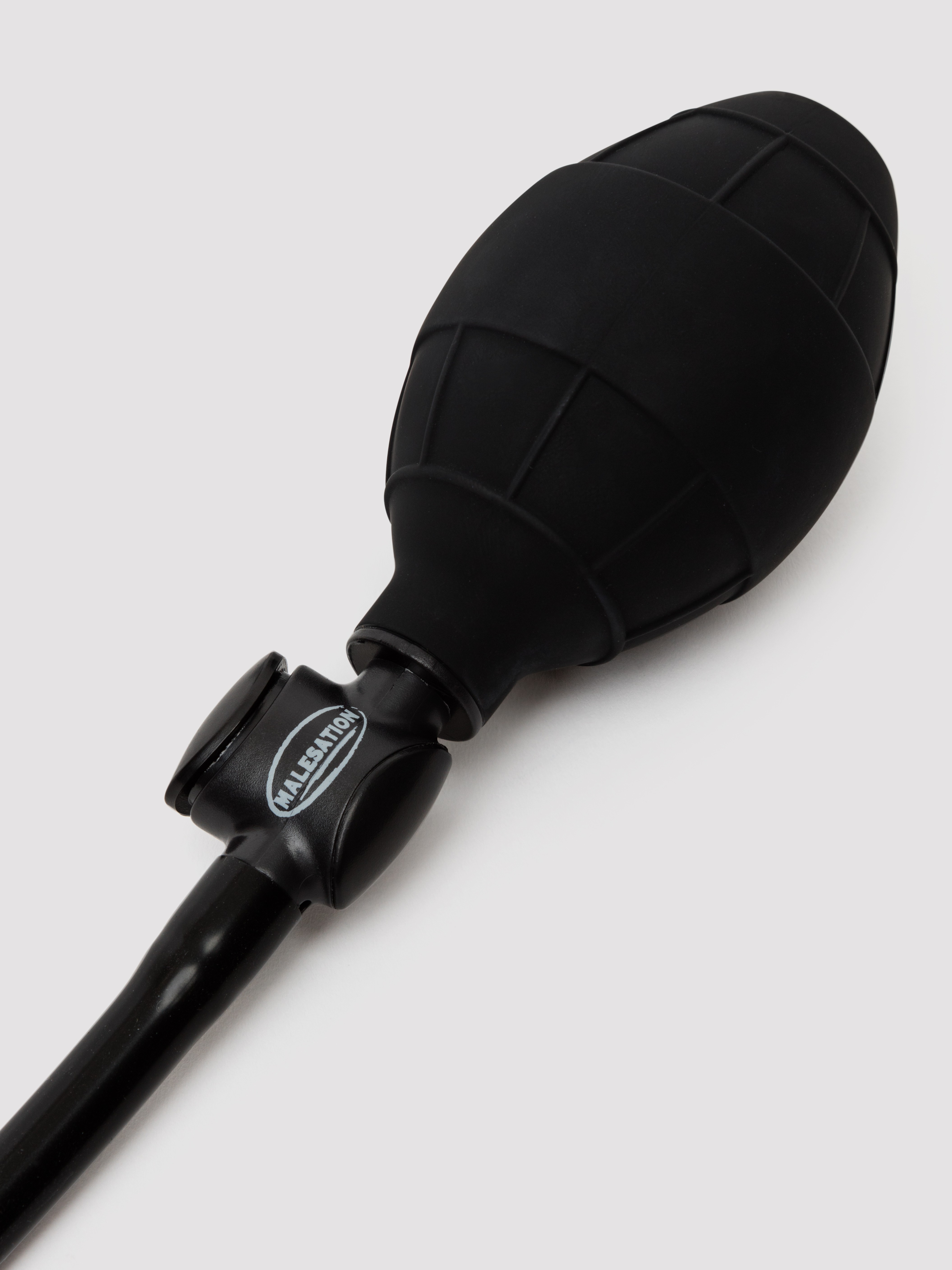 Inflatable Silicone Large Butt Plug, Black, hi-res