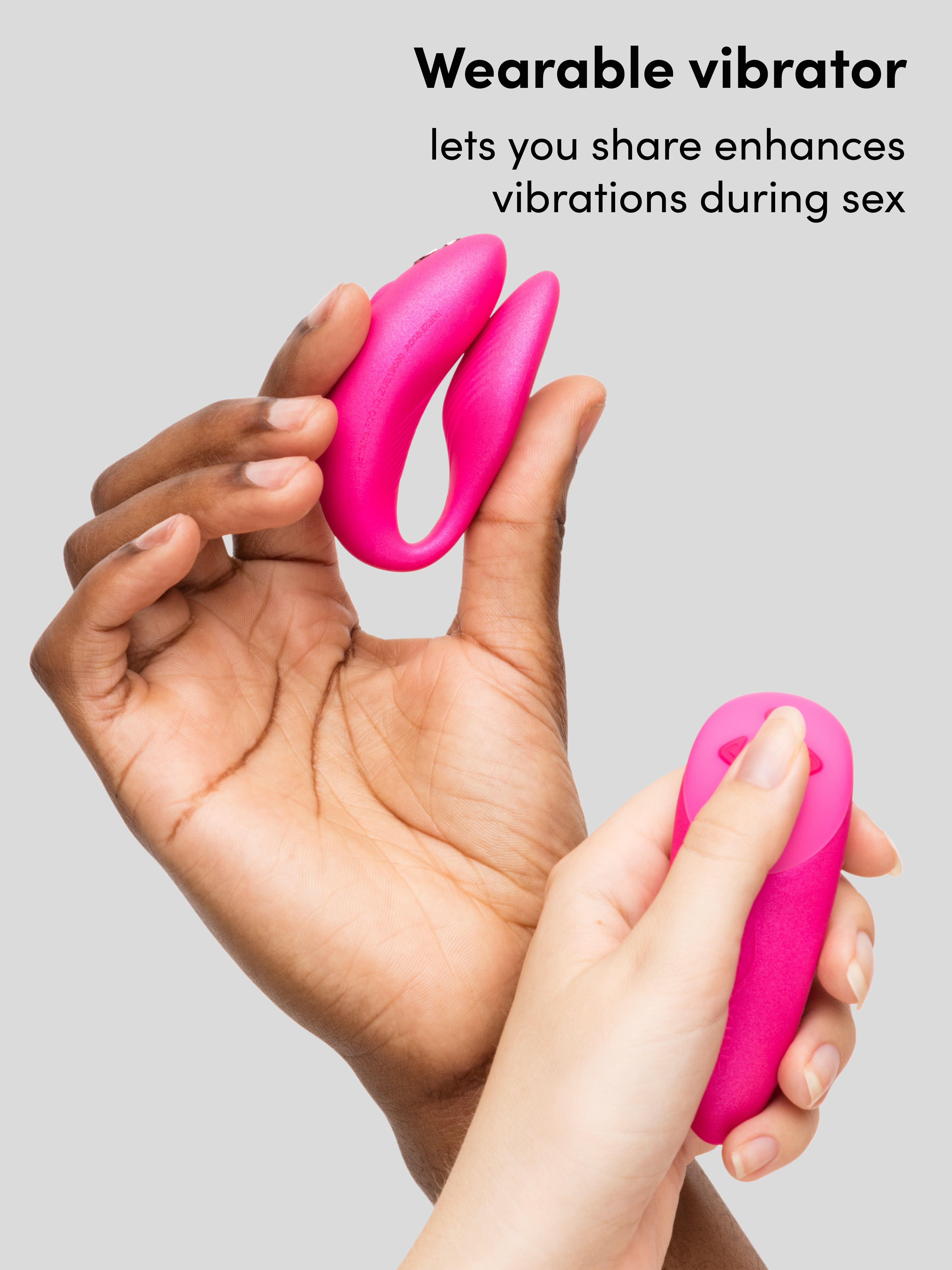 We-Vibe Chorus Cosmic Pink App and Remote Controlled Rechargeable Couple's Vibrator, Pink, hi-res