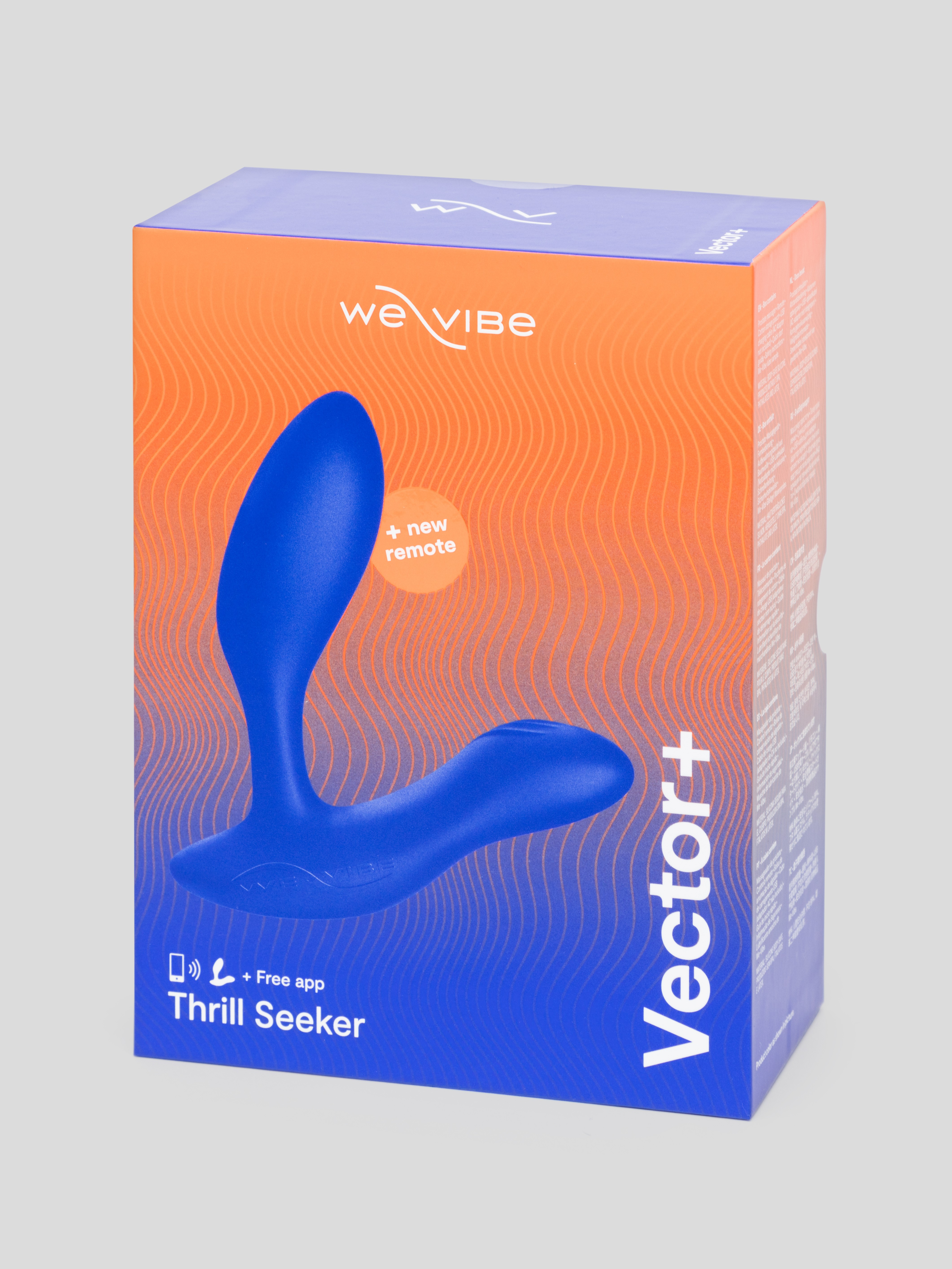 We-Vibe Vector+ App and Remote Controlled Rechargeable Prostate Massager, Blue, hi-res