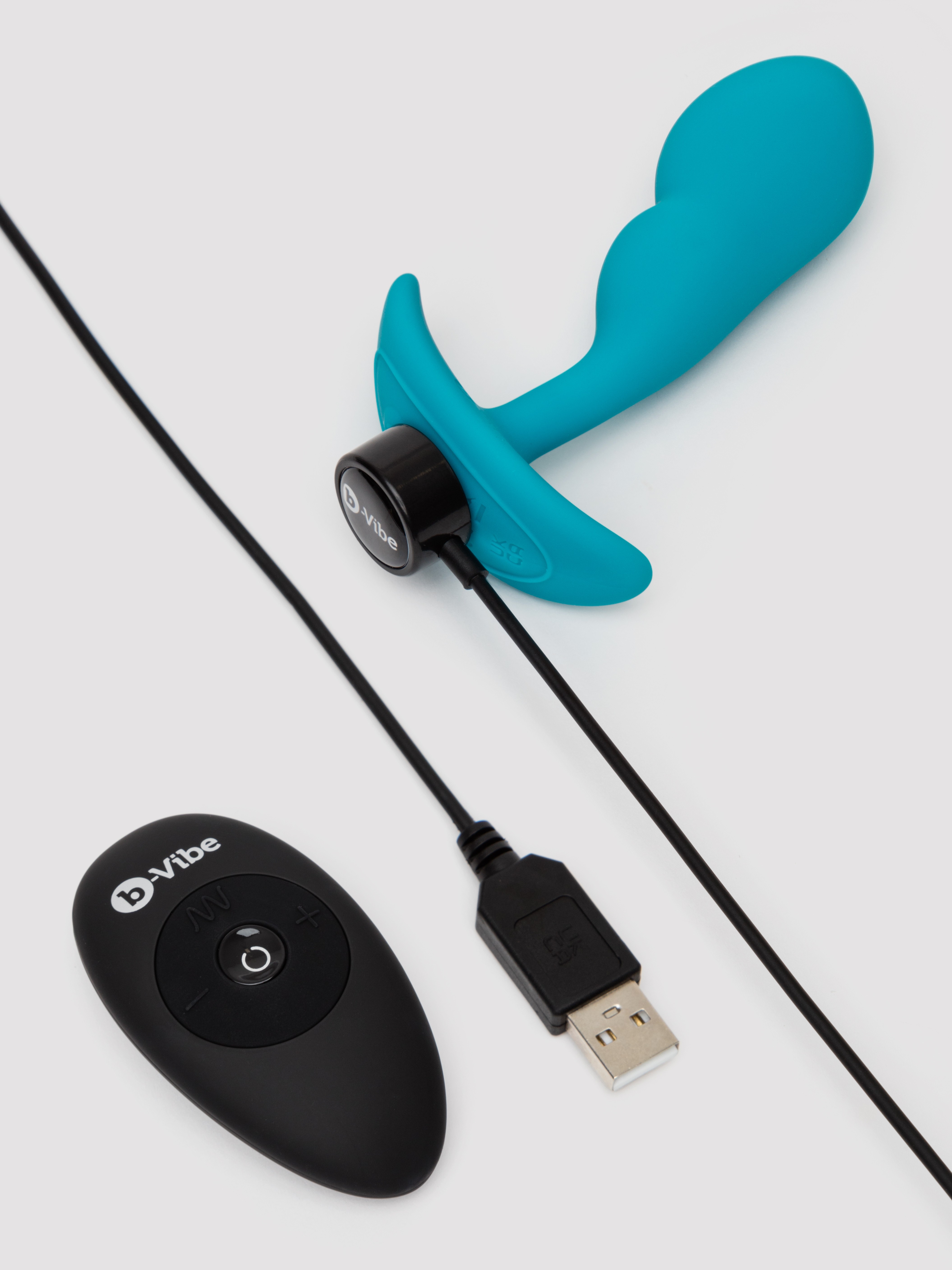 B-Vibe P-Spot Snug Plug Remote Control Silicone Weighted Prostate Plug 95g, Blue, hi-res