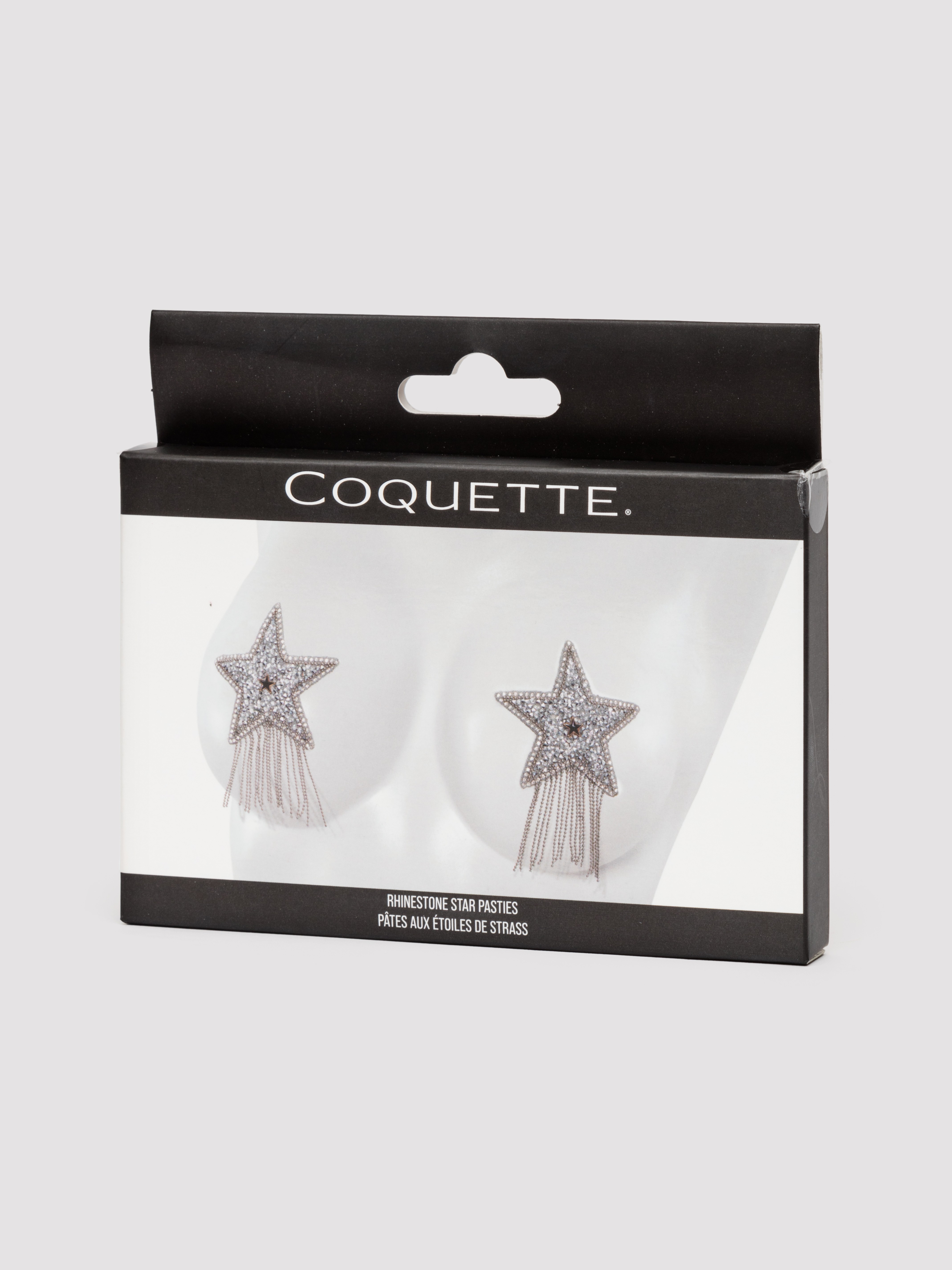 Coquette Silver Star Rhinestone Tassel Pasties, Silver, hi-res