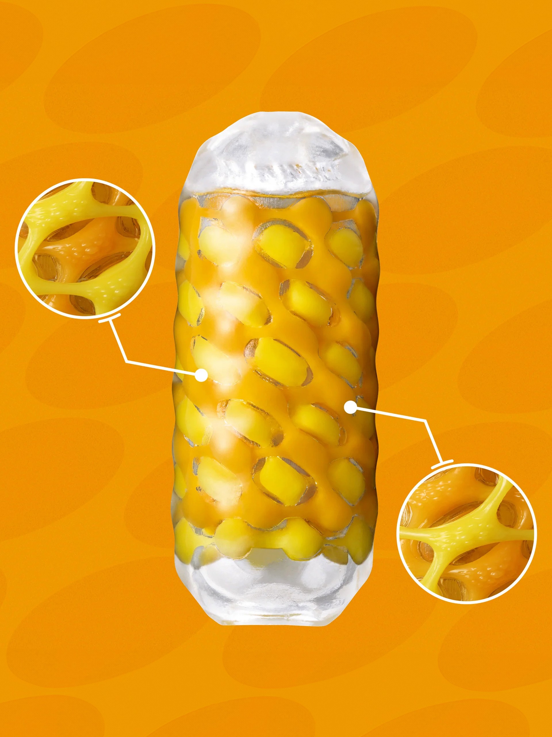 Tenga Arte Weave Textured Masturbator, Yellow, hi-res