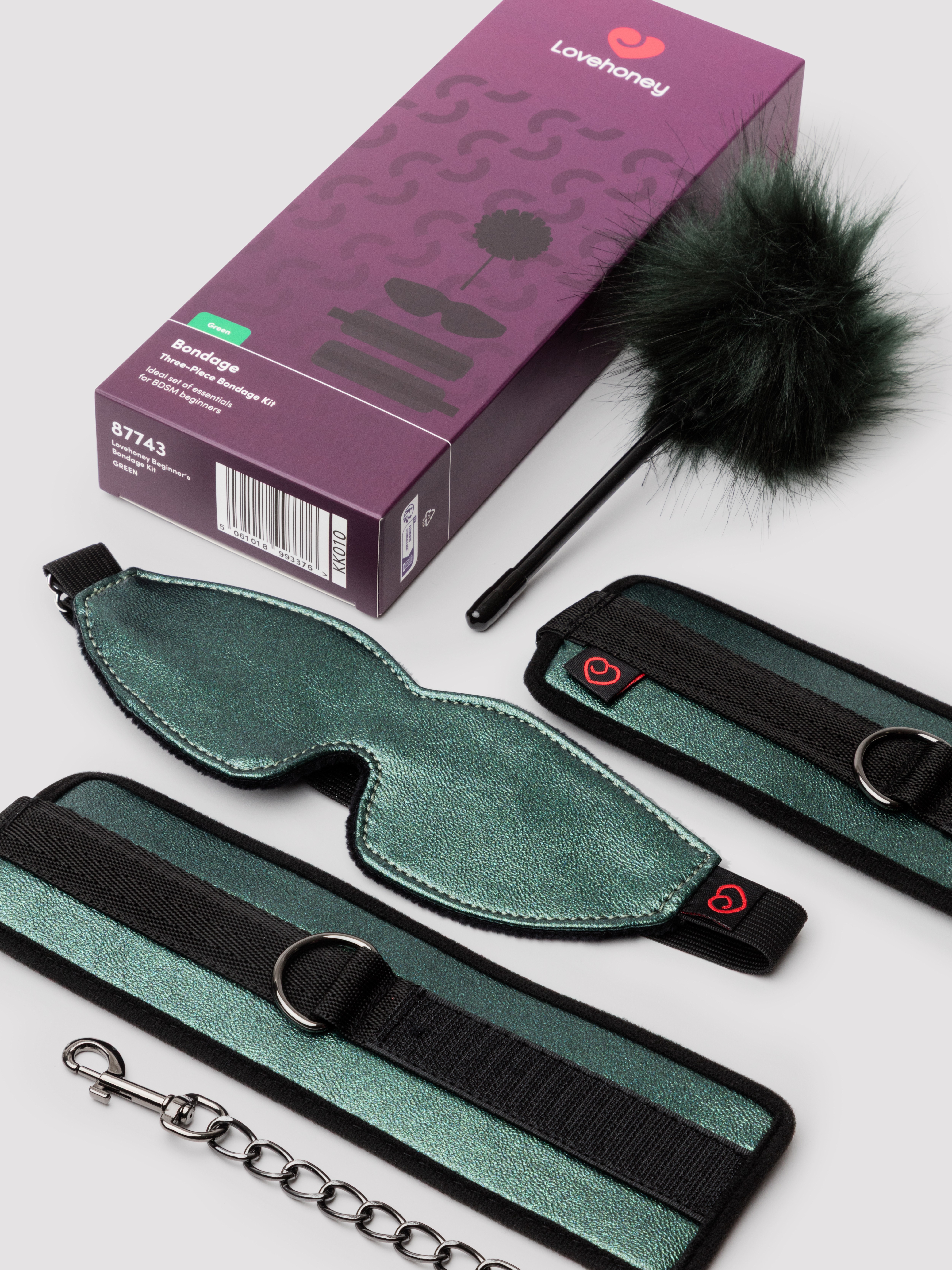 Lovehoney Beginners Bondage Kit (3 Piece), Green, hi-res
