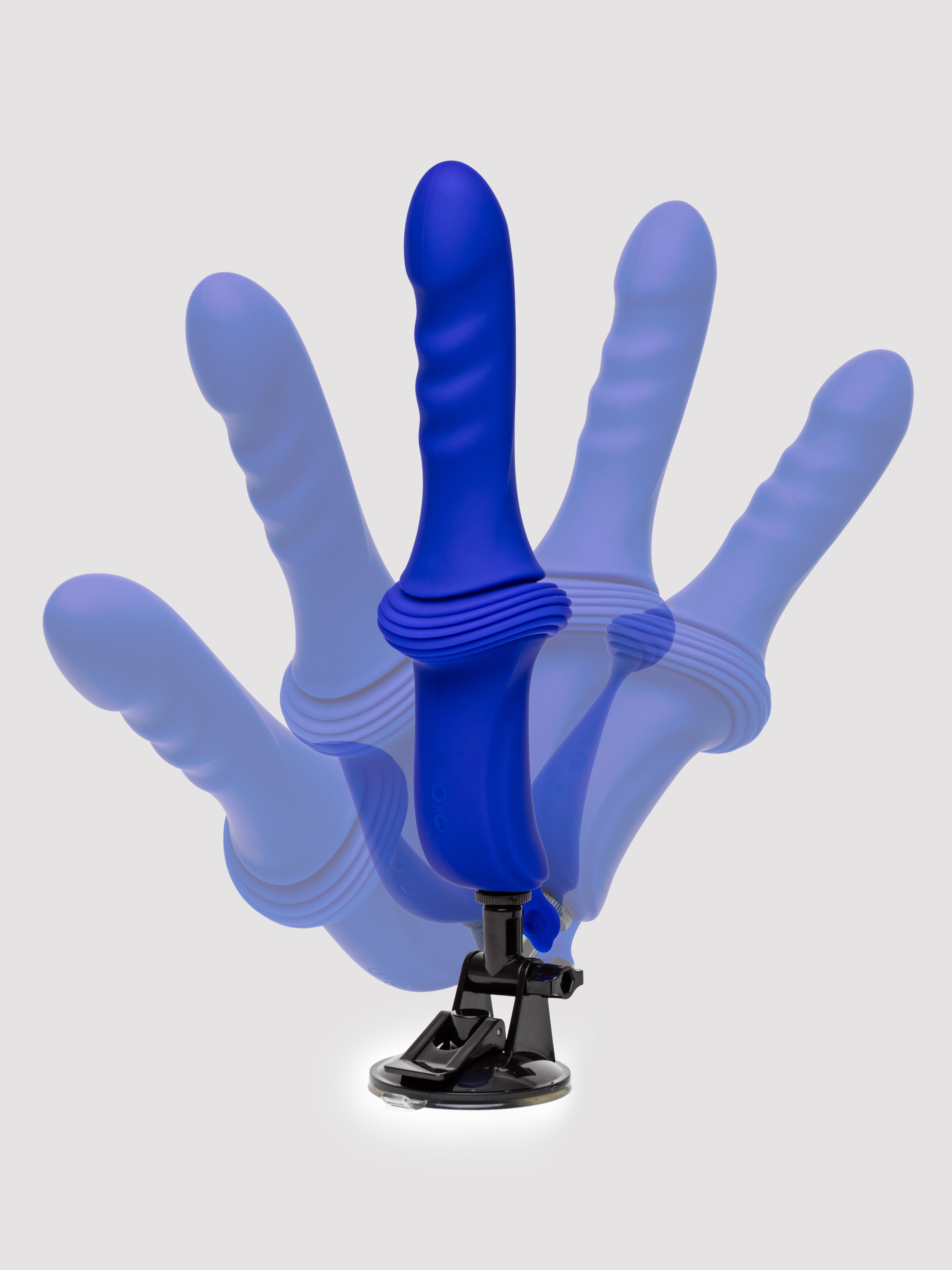 Overdrive Remote Control Sex Machine Ridged Thruster, Blue, hi-res