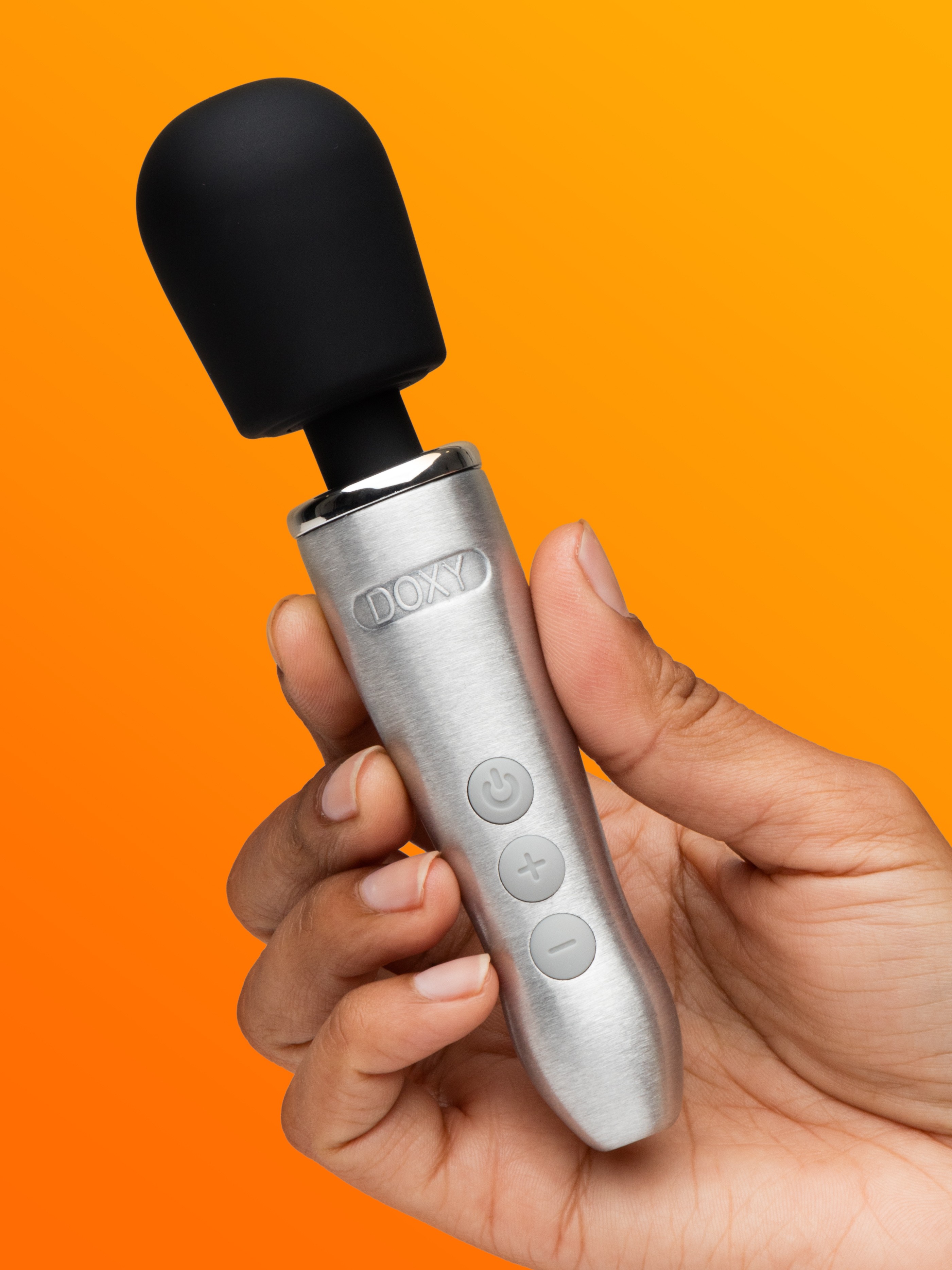 Doxy Go Extra Powerful Rechargeable Travel Mini Wand Massager, Silver, hi-res