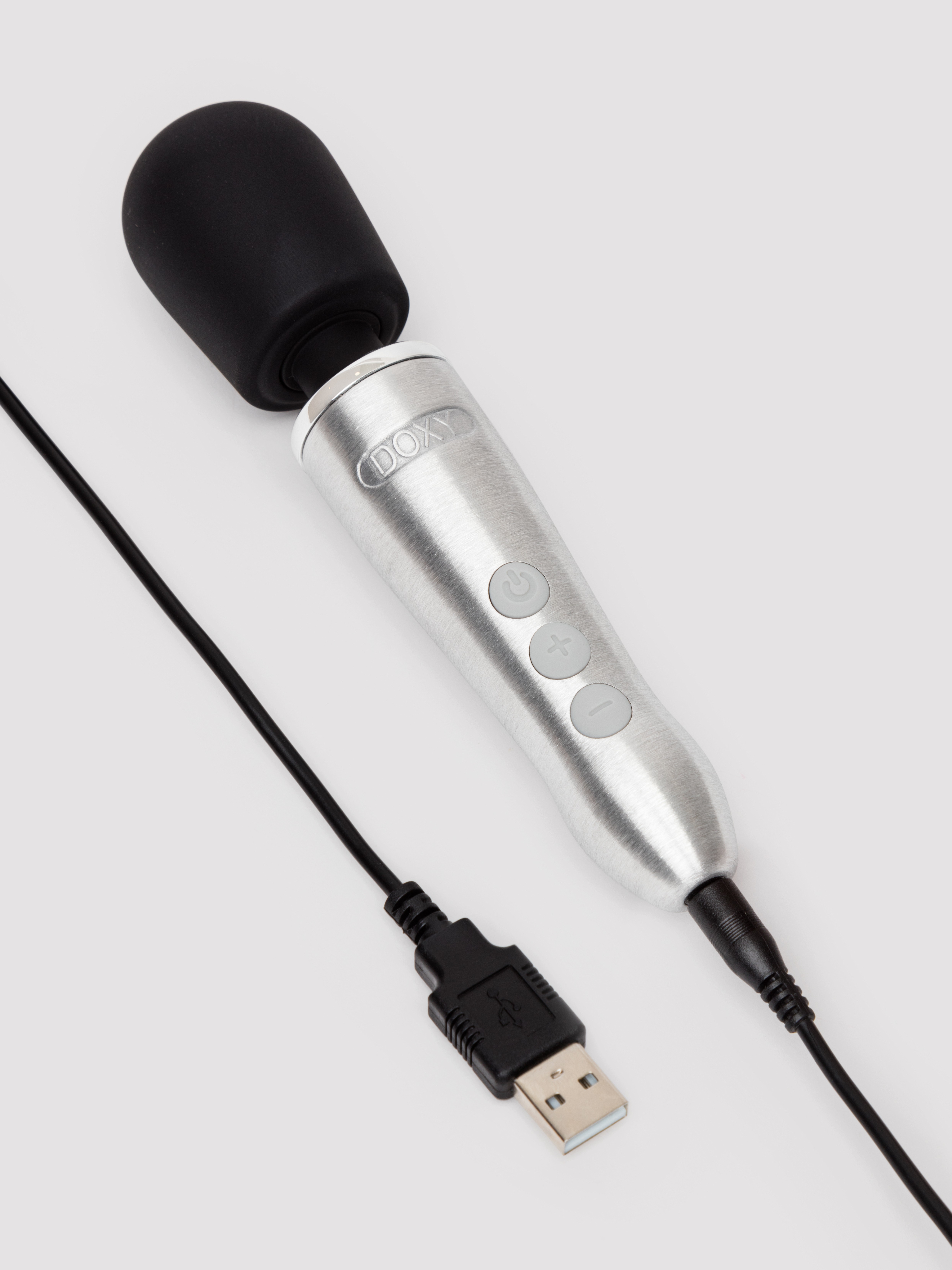 Doxy Go Extra Powerful Rechargeable Travel Mini Wand Massager, Silver, hi-res