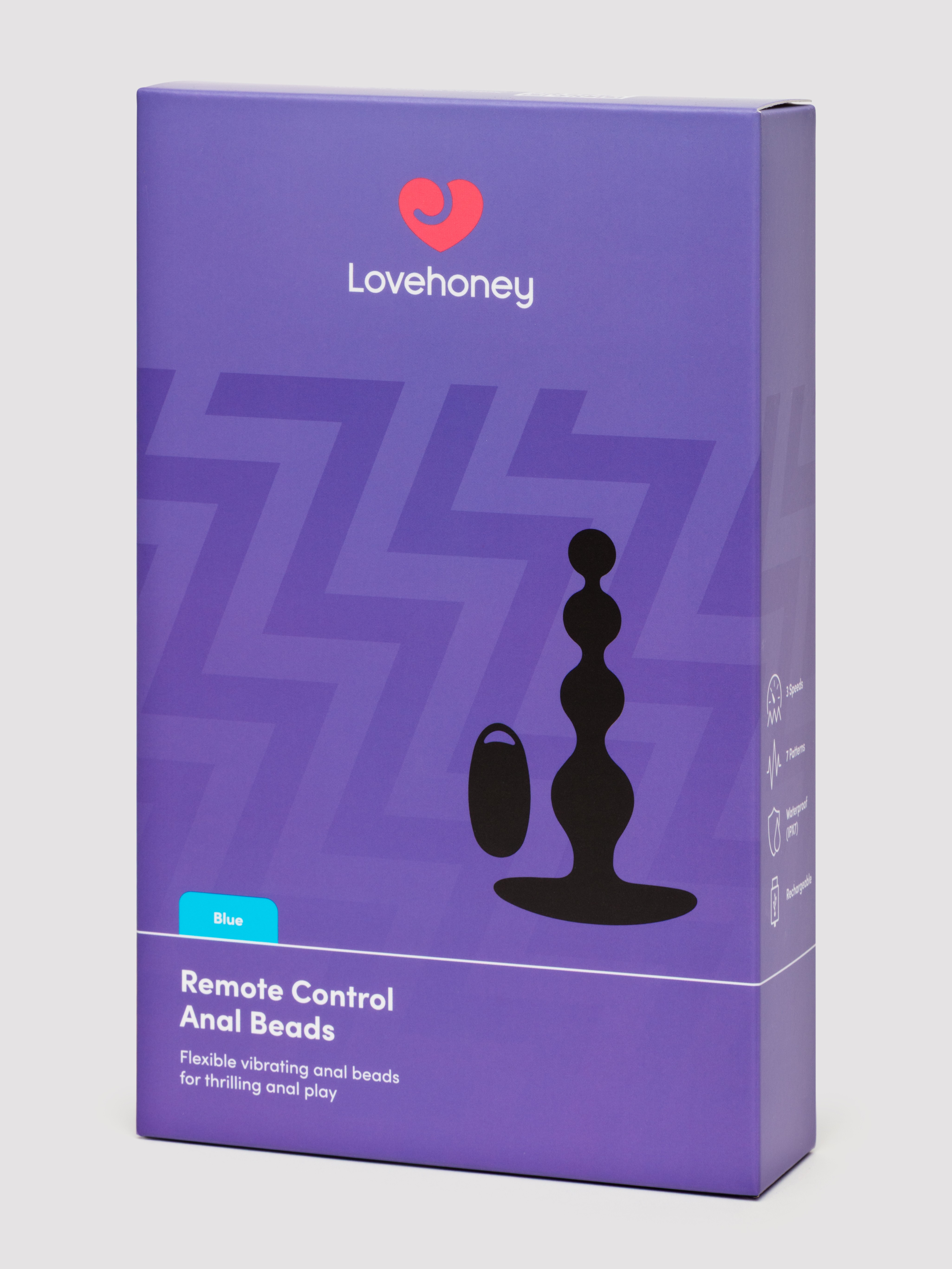 Lovehoney Remote-Control Bendable Vibrating Anal Beads, Blue, hi-res