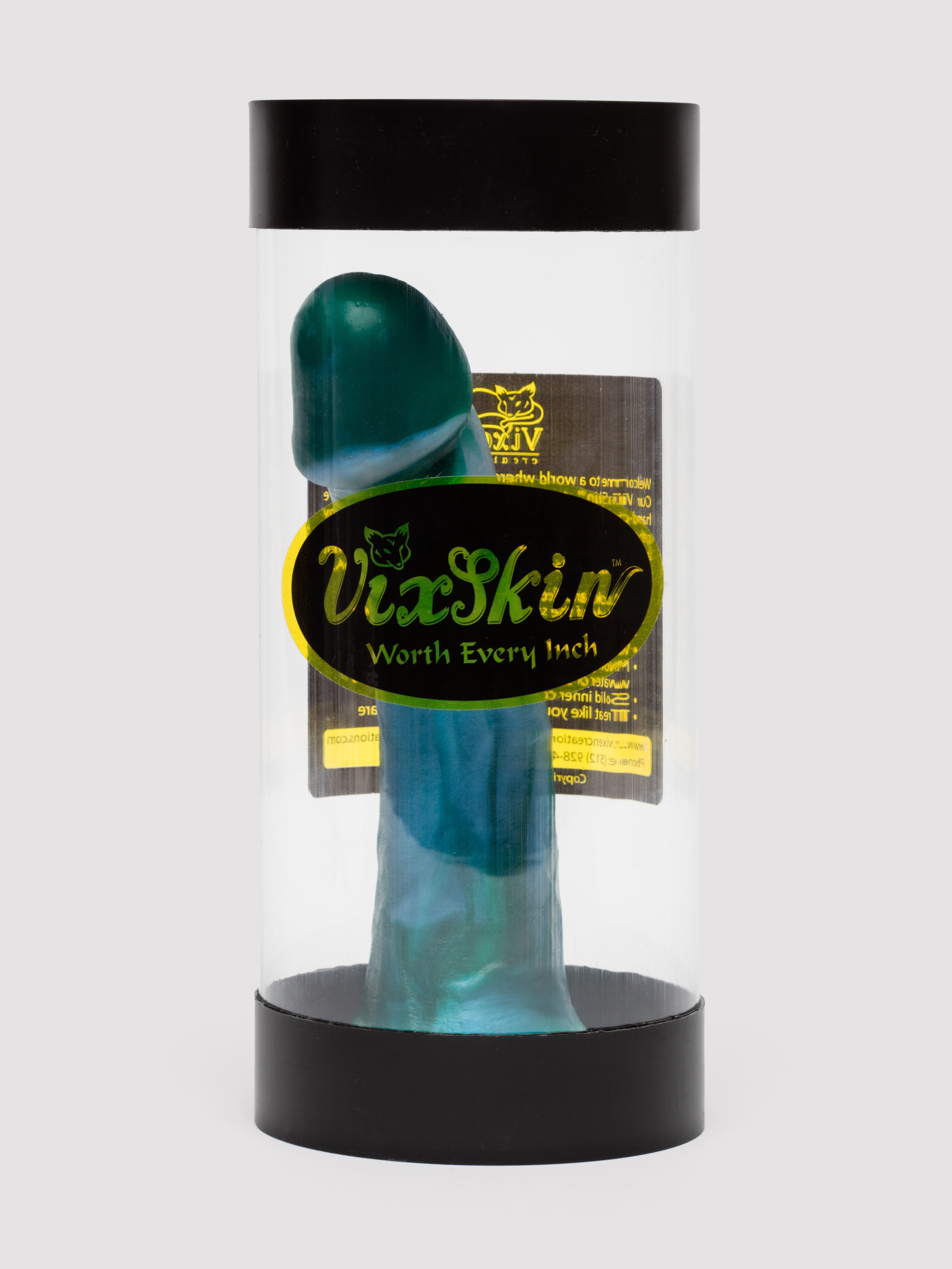 Vixen Mustang VixSkin Clouds Green 6.5 Inch Dildo, Green, hi-res