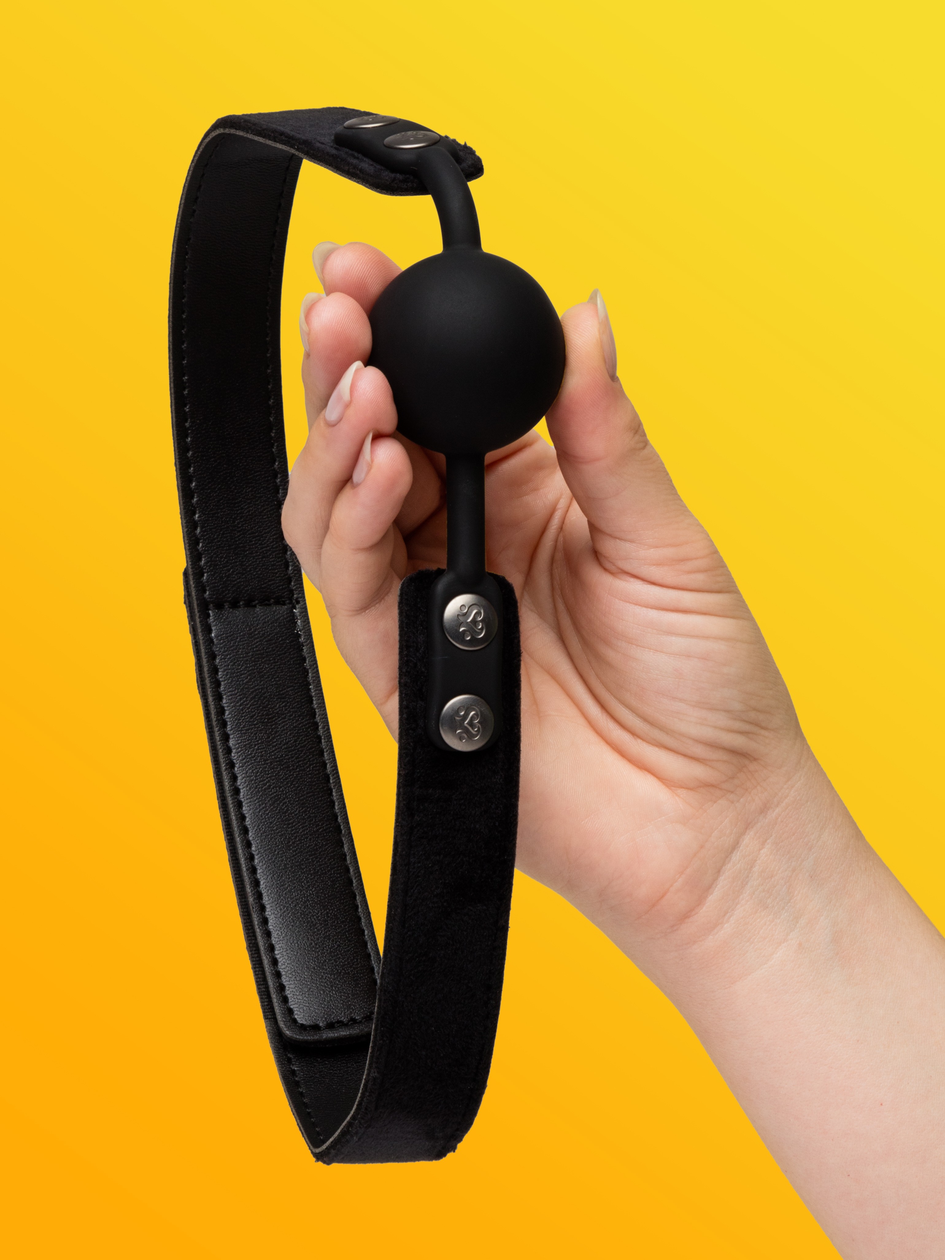 SEI MIO Strictly Come Quietly Soft Strap Silicone Ball Gag, Black, hi-res