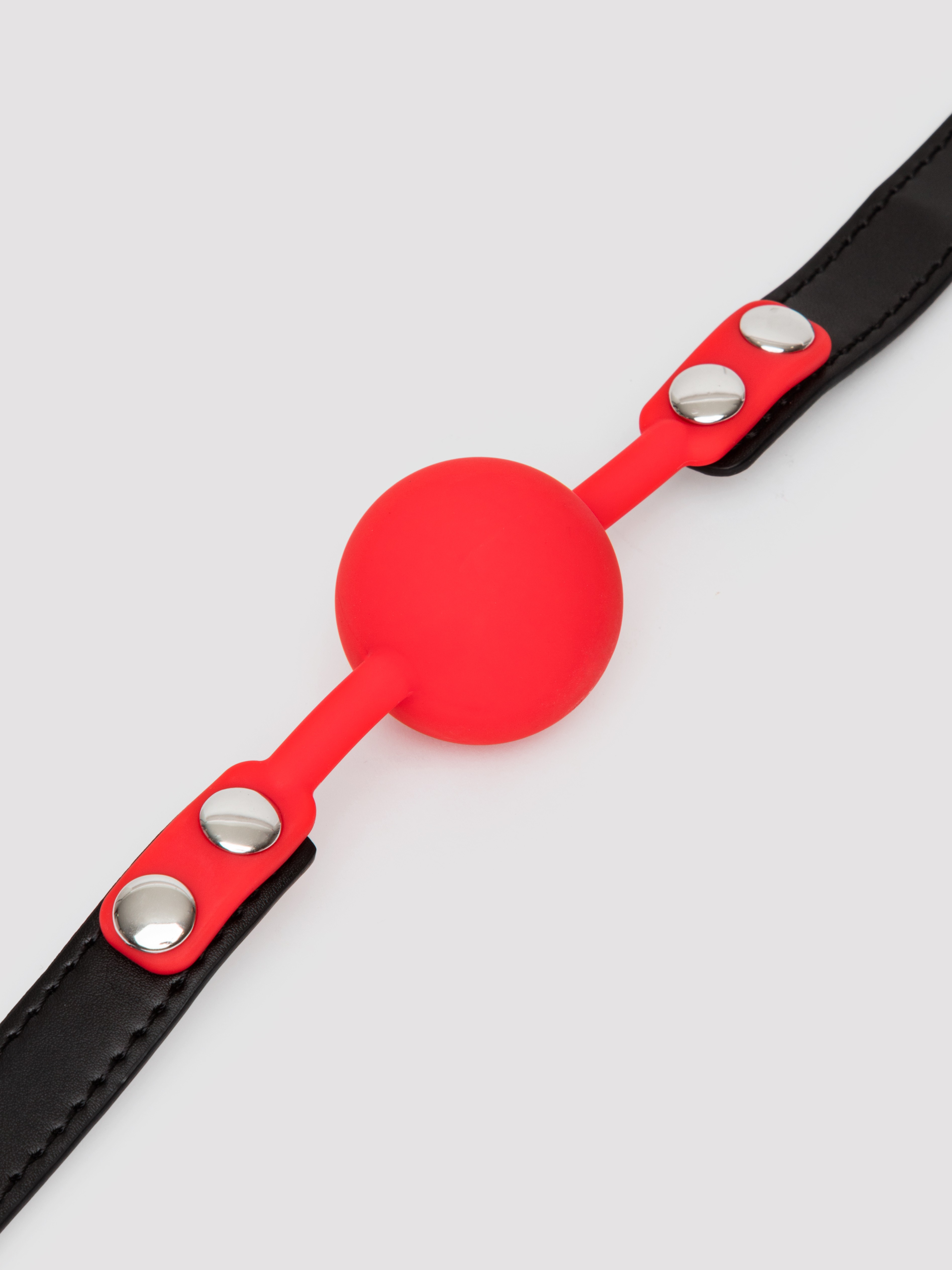 Bad Kitty Silicone and Faux Leather Ball Gag, Red, hi-res