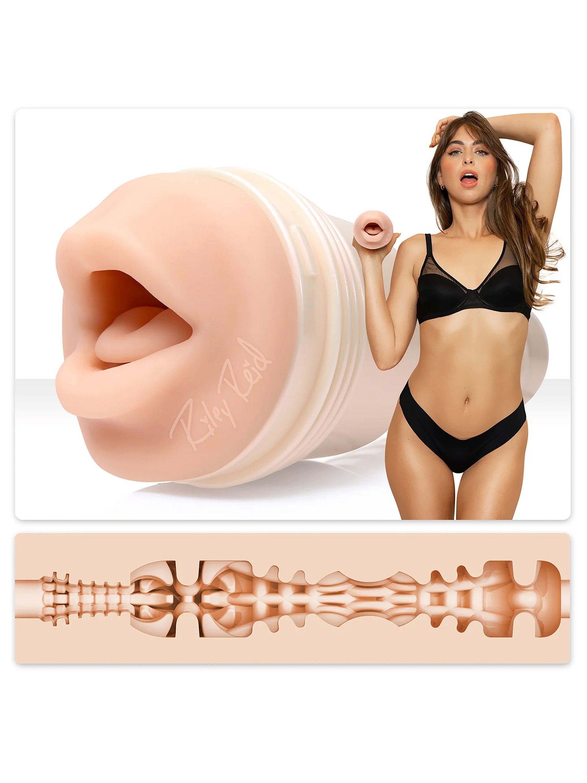 Image of Fleshlight Girls Riley Reid Insomnia Blow Job Masturbator - Flesh Pink