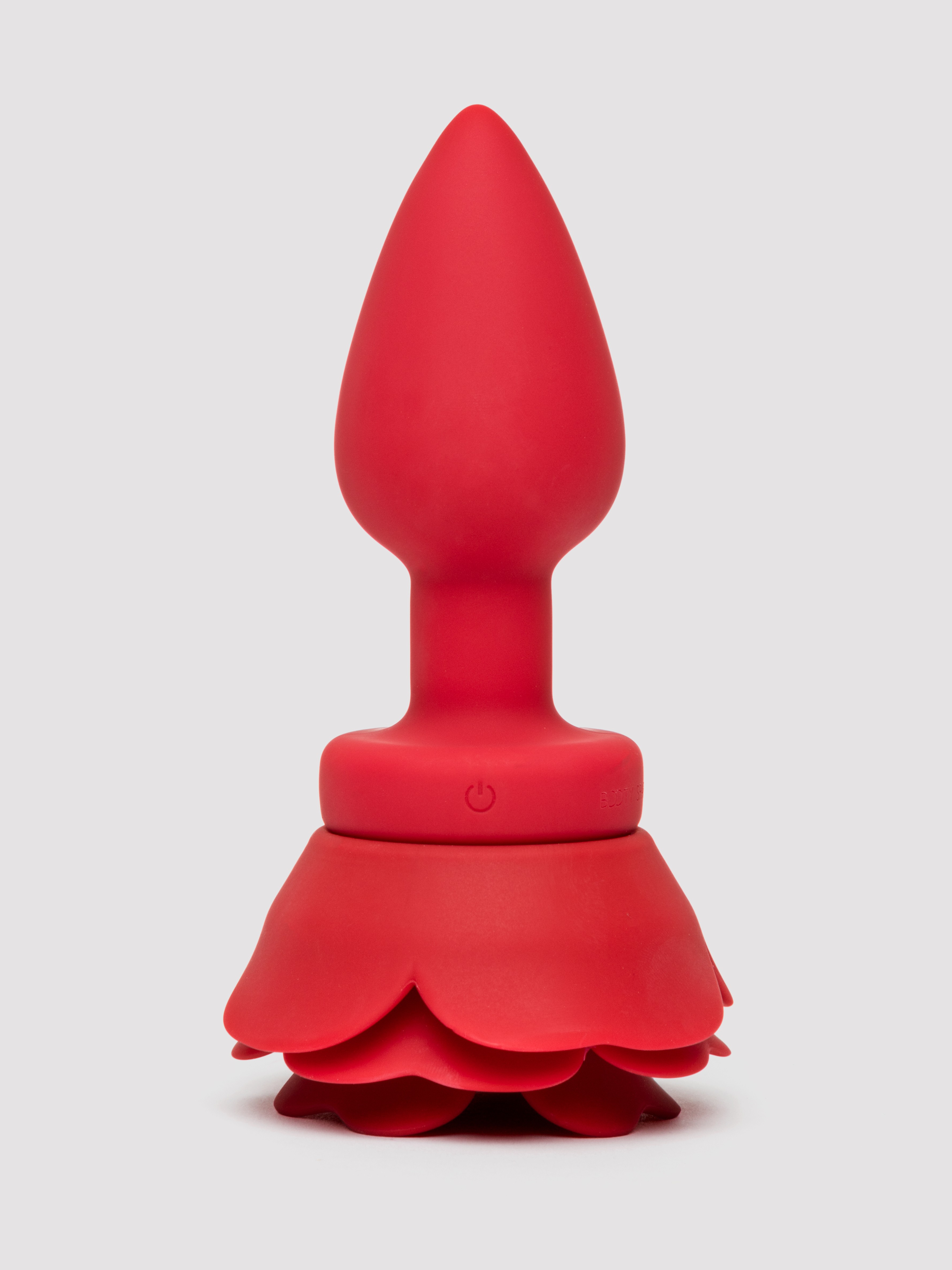 Silicone Vibrating Red Rose Butt Plug with Remote Control, Red, hi-res