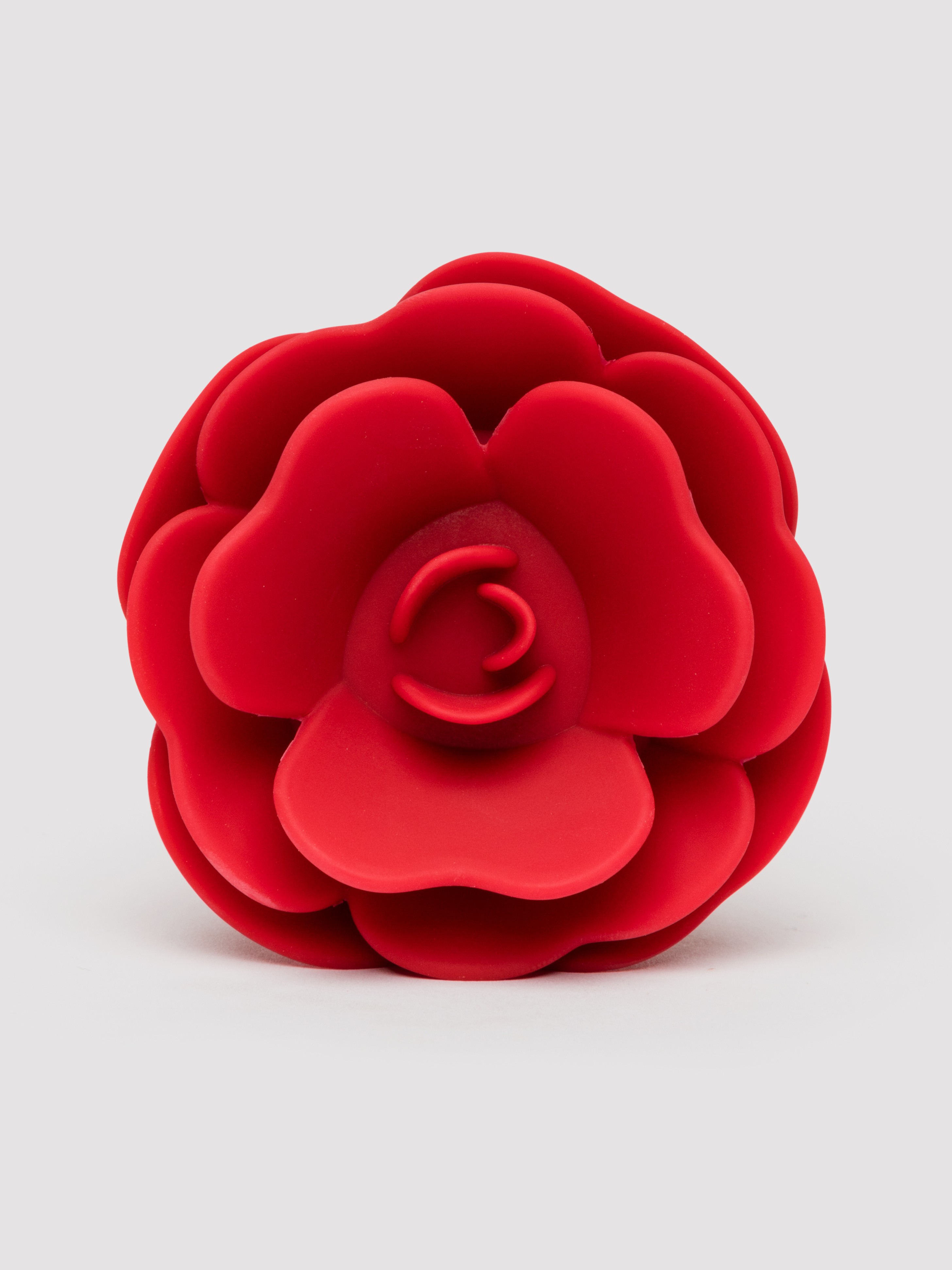 Silicone Vibrating Red Rose Butt Plug with Remote Control, Red, hi-res