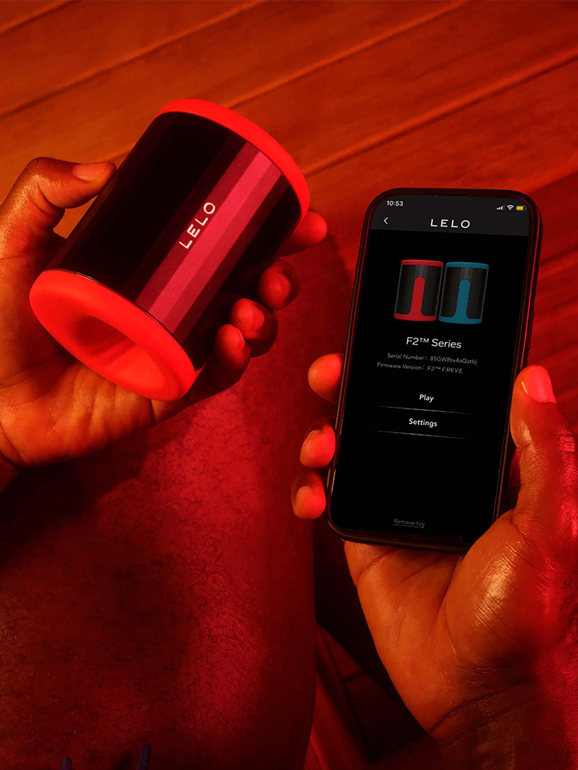 Lelo F2S App Controlled Stamina Trainer and Vibrating Stroker, Red, hi-res