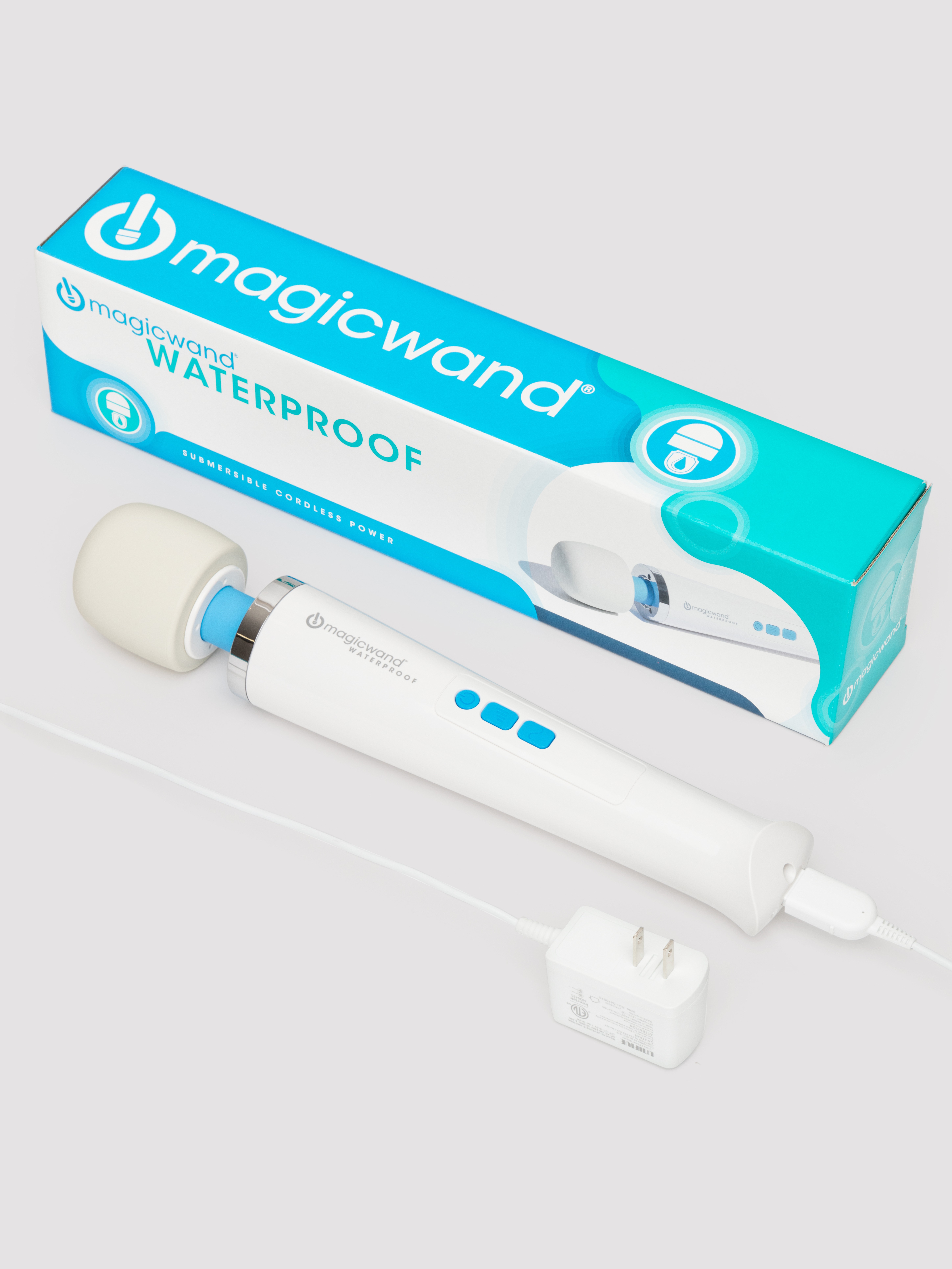 Magic Wand Waterproof Rechargeable Extra Powerful Wand Massager, White, hi-res