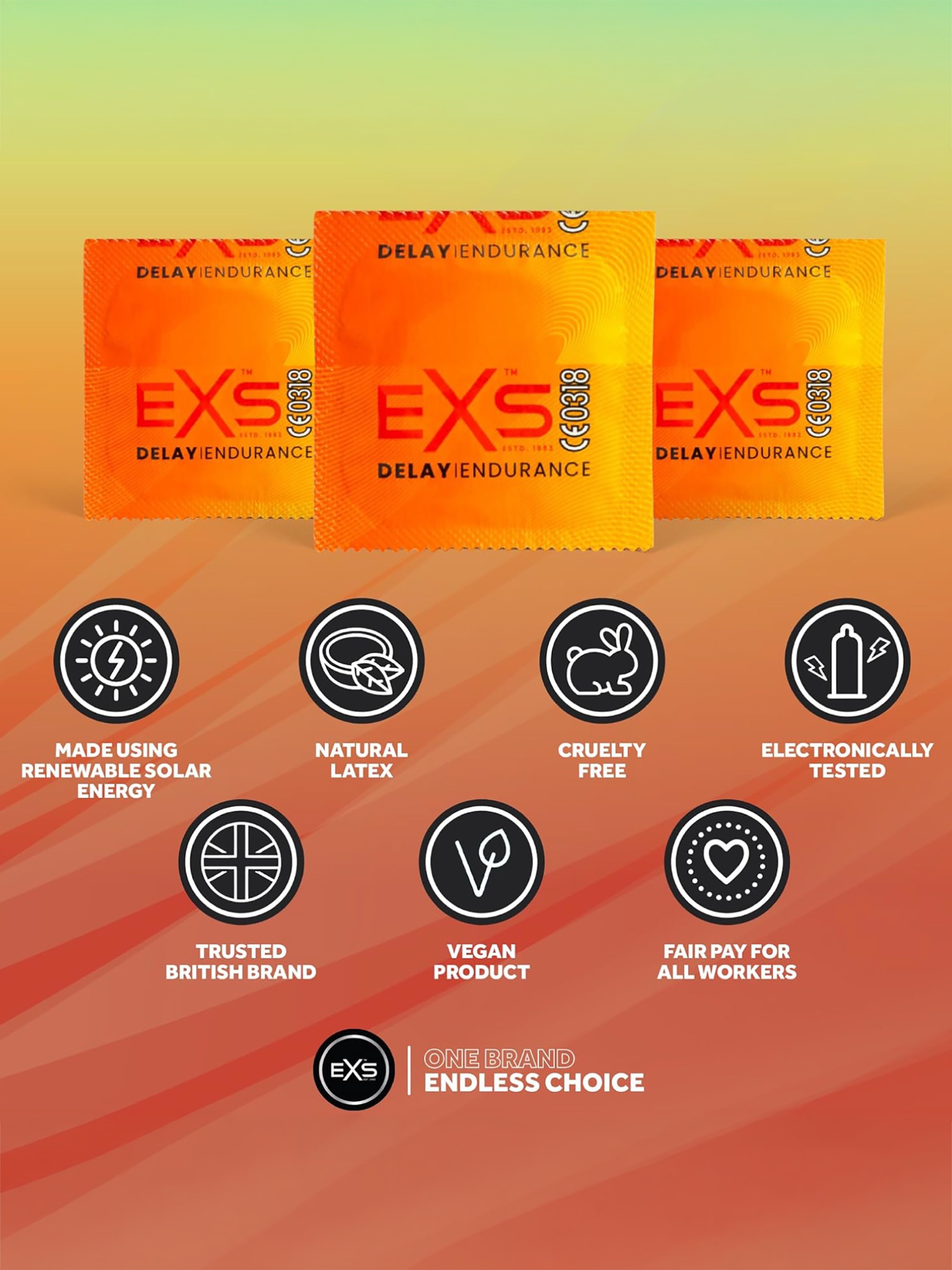 EXS Delay Endurance Condoms Size 53mm (48 Pack), , hi-res
