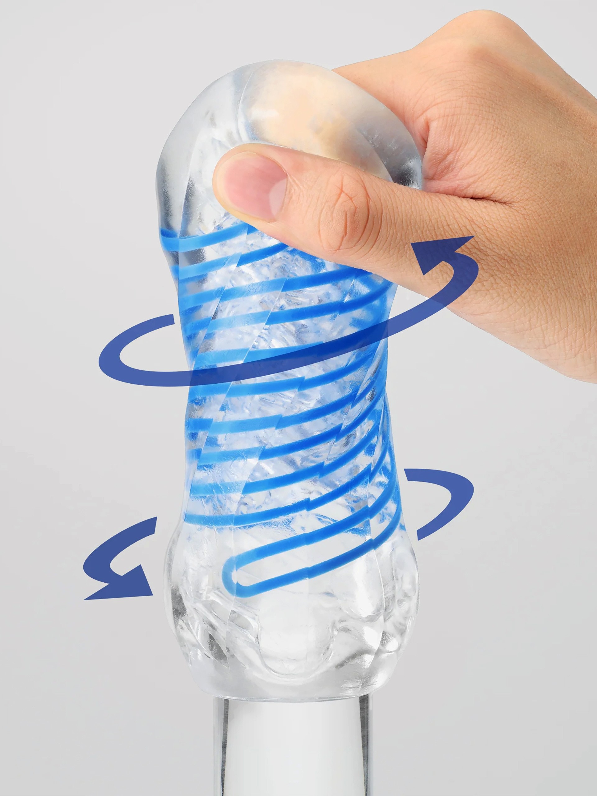 TENGA Spinner Deluxe Textured Male Masturbator, Blue, hi-res