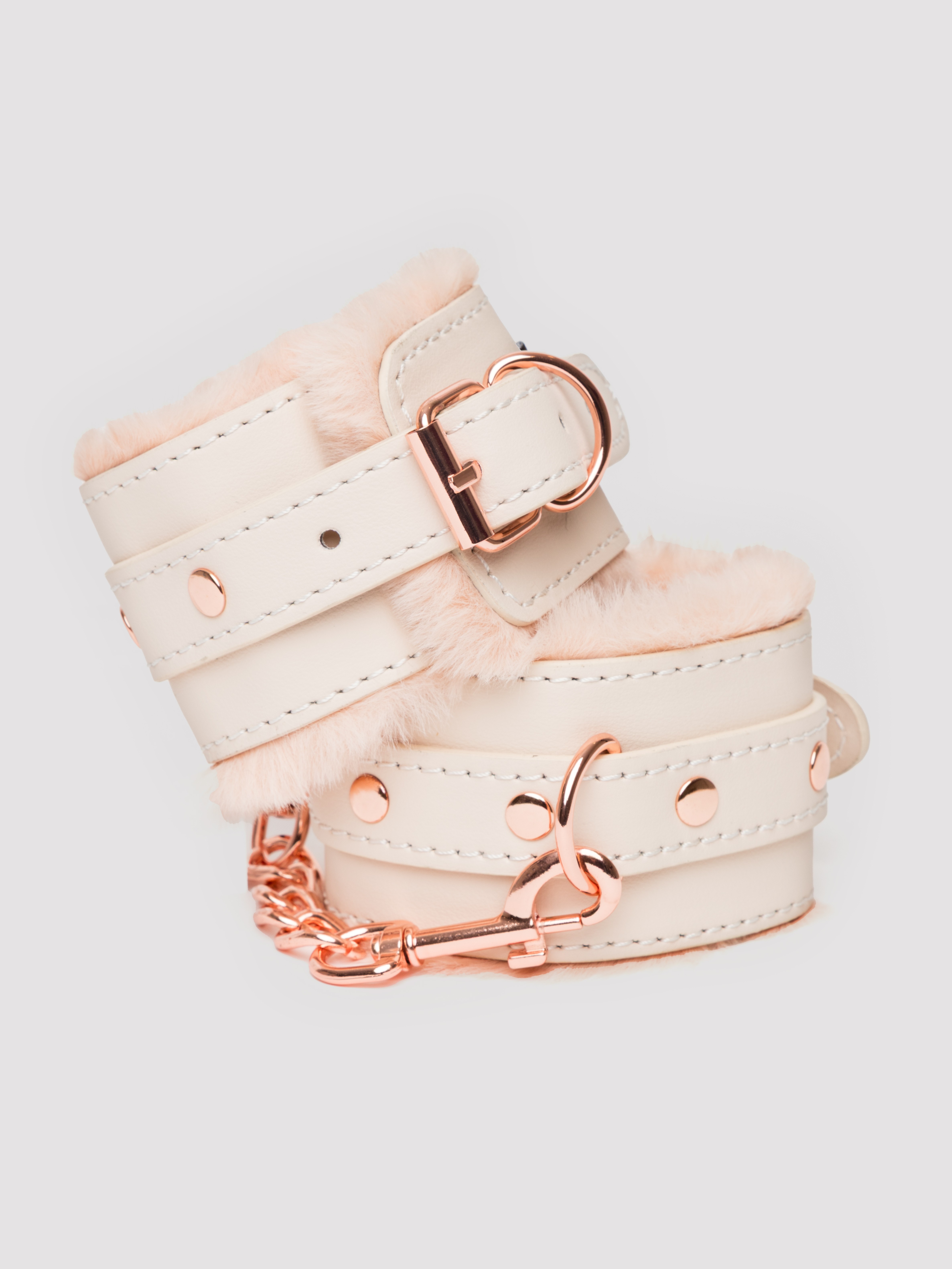 Image of Sportsheets Peaches 'n CreaMe Fur Handcuff Set - Pink