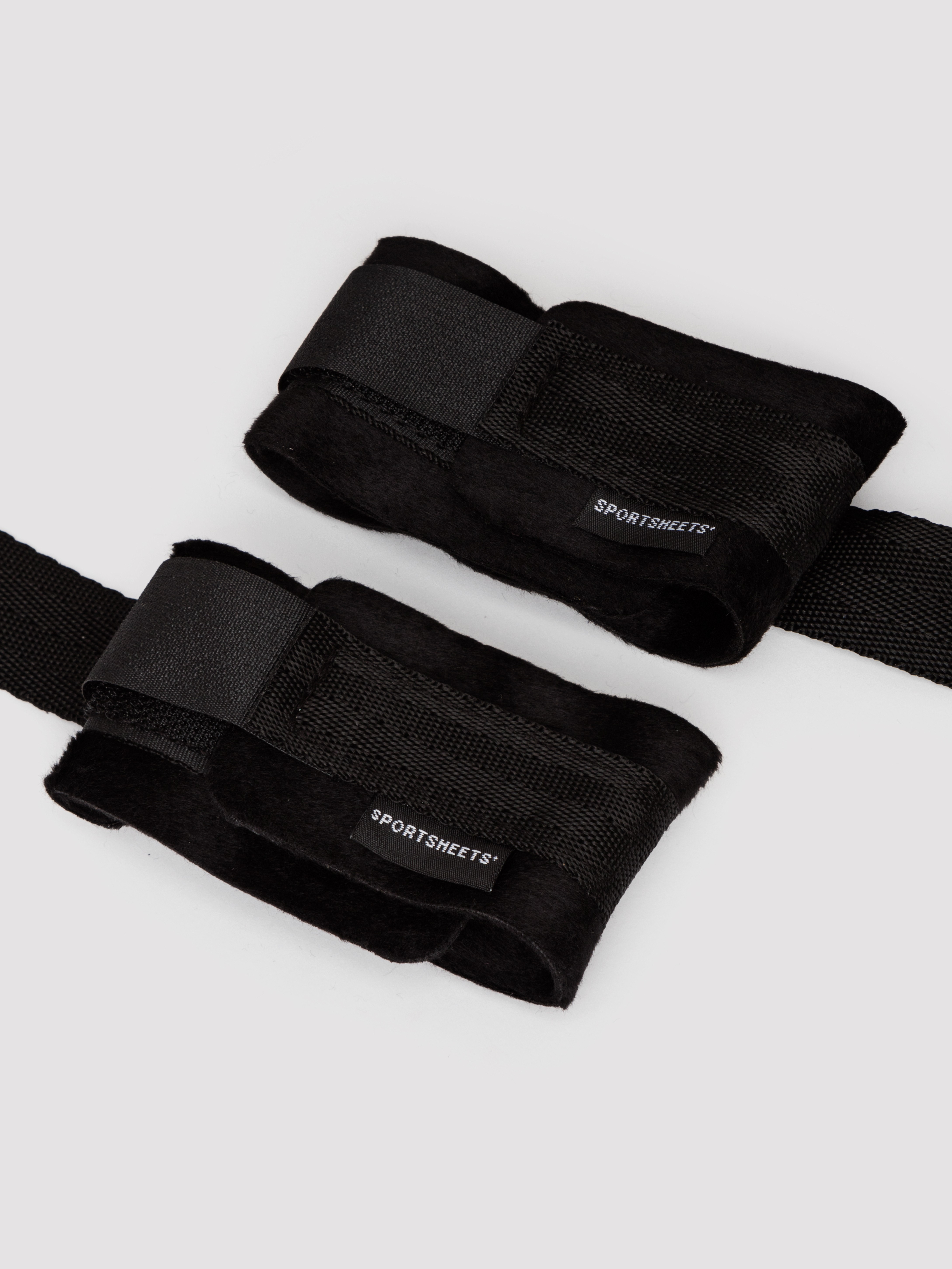 Sportsheets Velvet Noir Adjustable Hog Tie and Cuffs Set, Black, hi-res