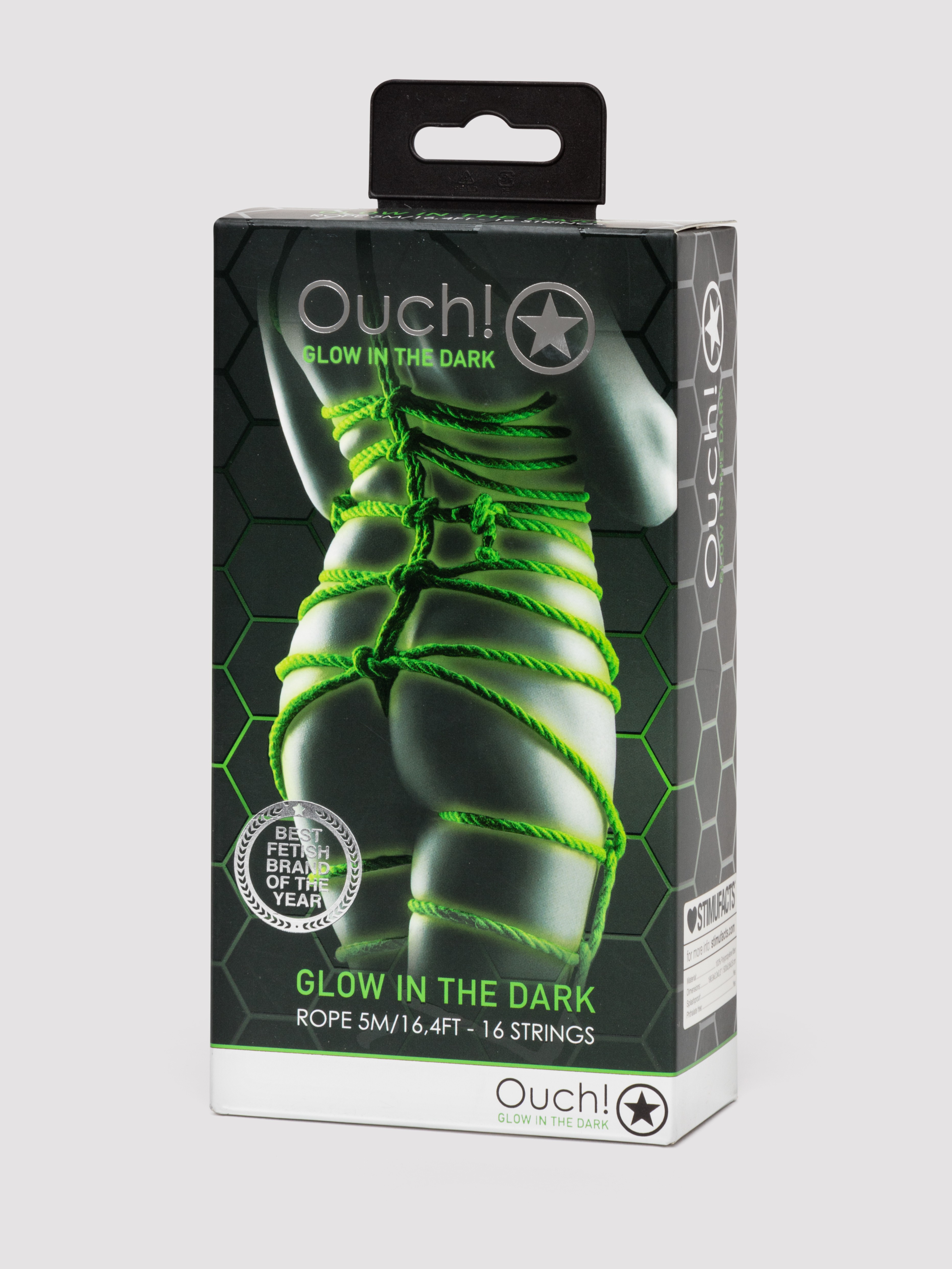 Ouch! Japanese Glow in the Dark Shibari Rope 5 Metre, Green, hi-res