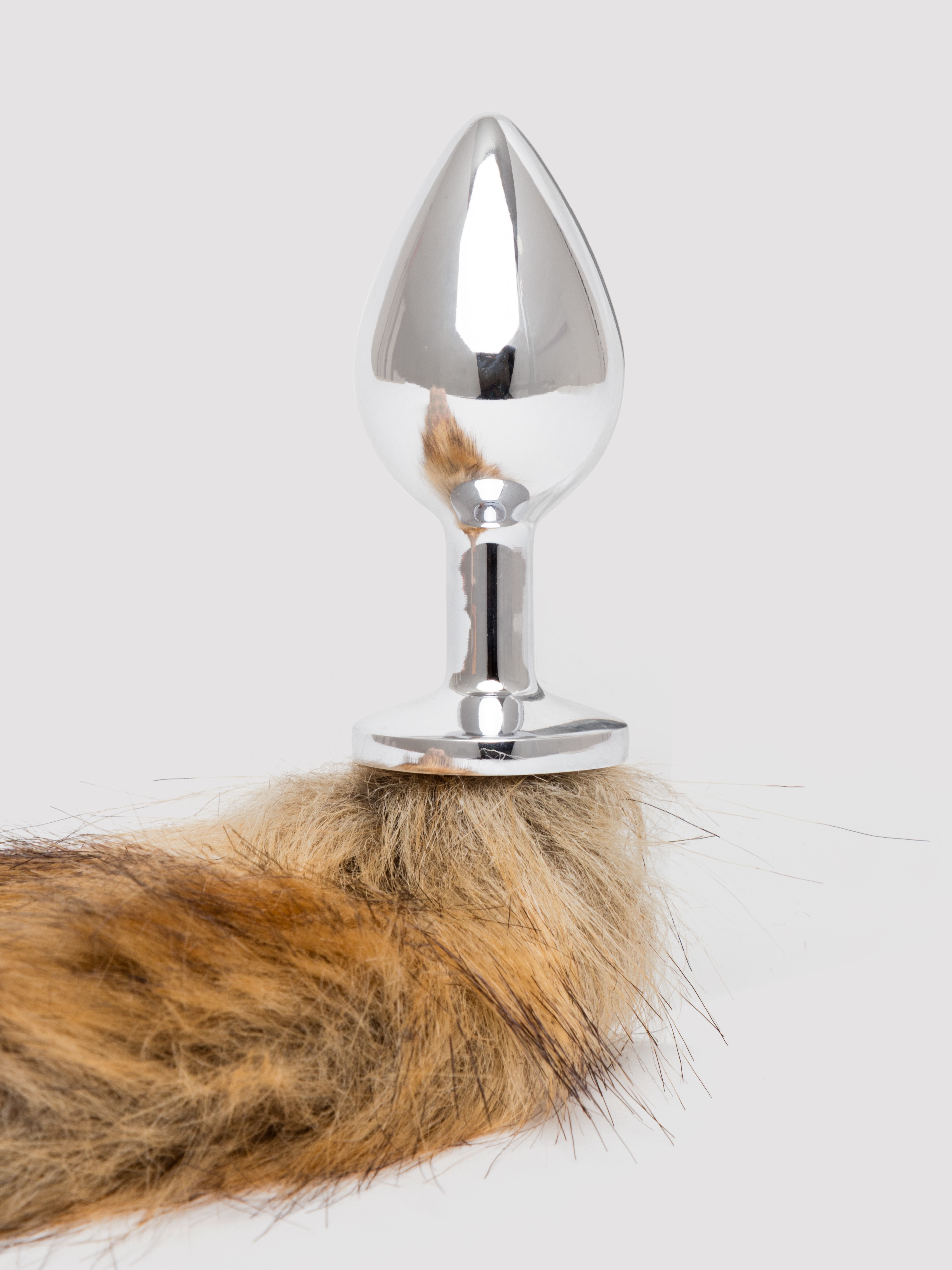 Ouch! Brown Fox Tail Metal Butt Plug, , hi-res