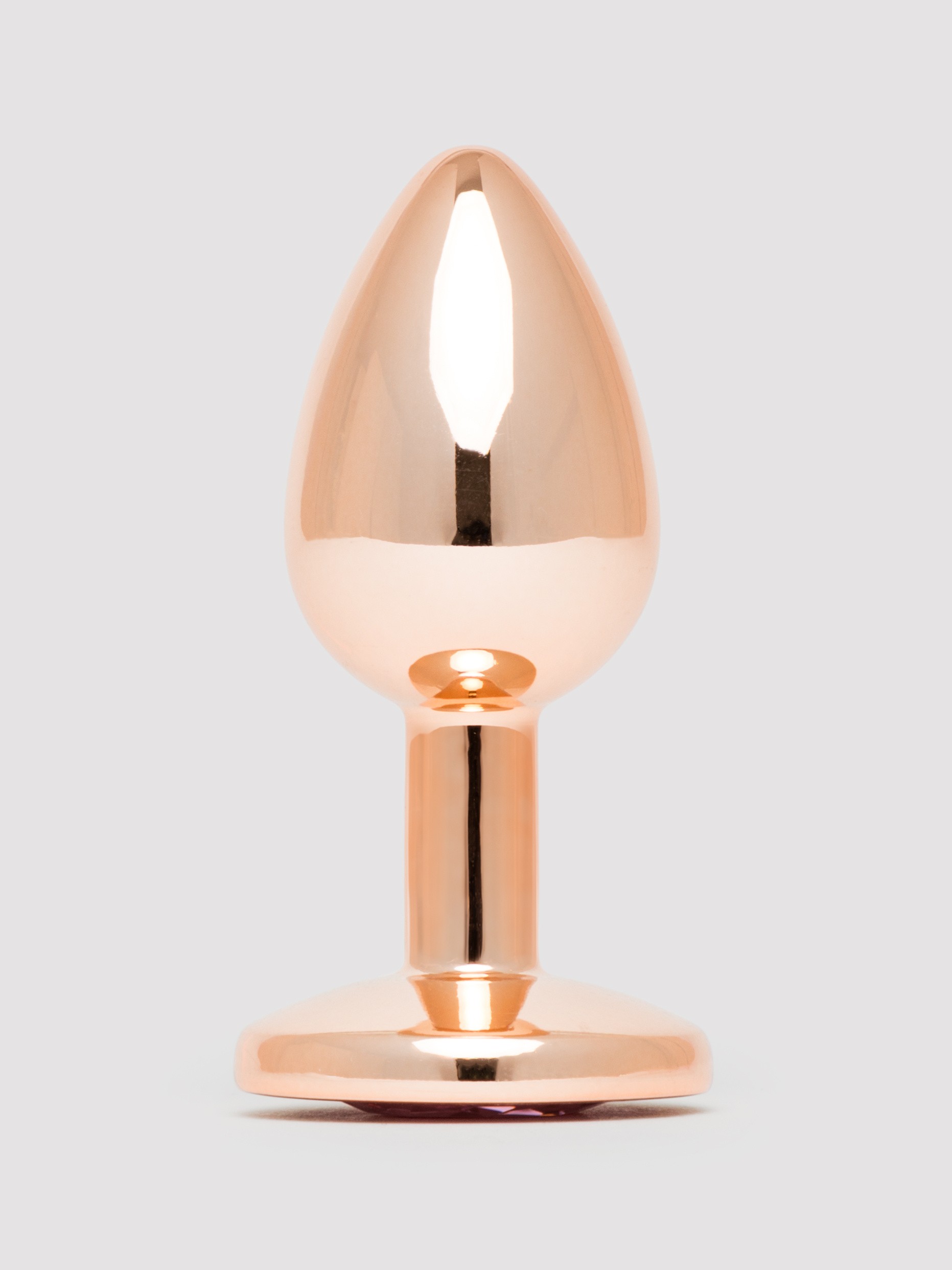 Lovehoney Secret Shine Rose Gold Jewelled Metal Butt Plug 2.5 Inch, Gold, hi-res