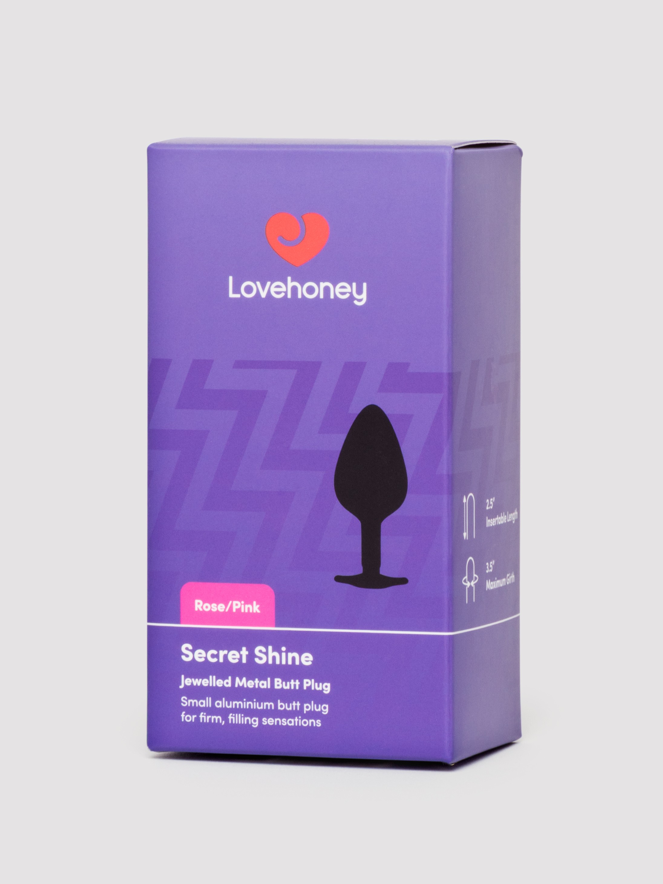 Lovehoney Secret Shine Rose Gold Jewelled Metal Butt Plug 2.5 Inch, Gold, hi-res