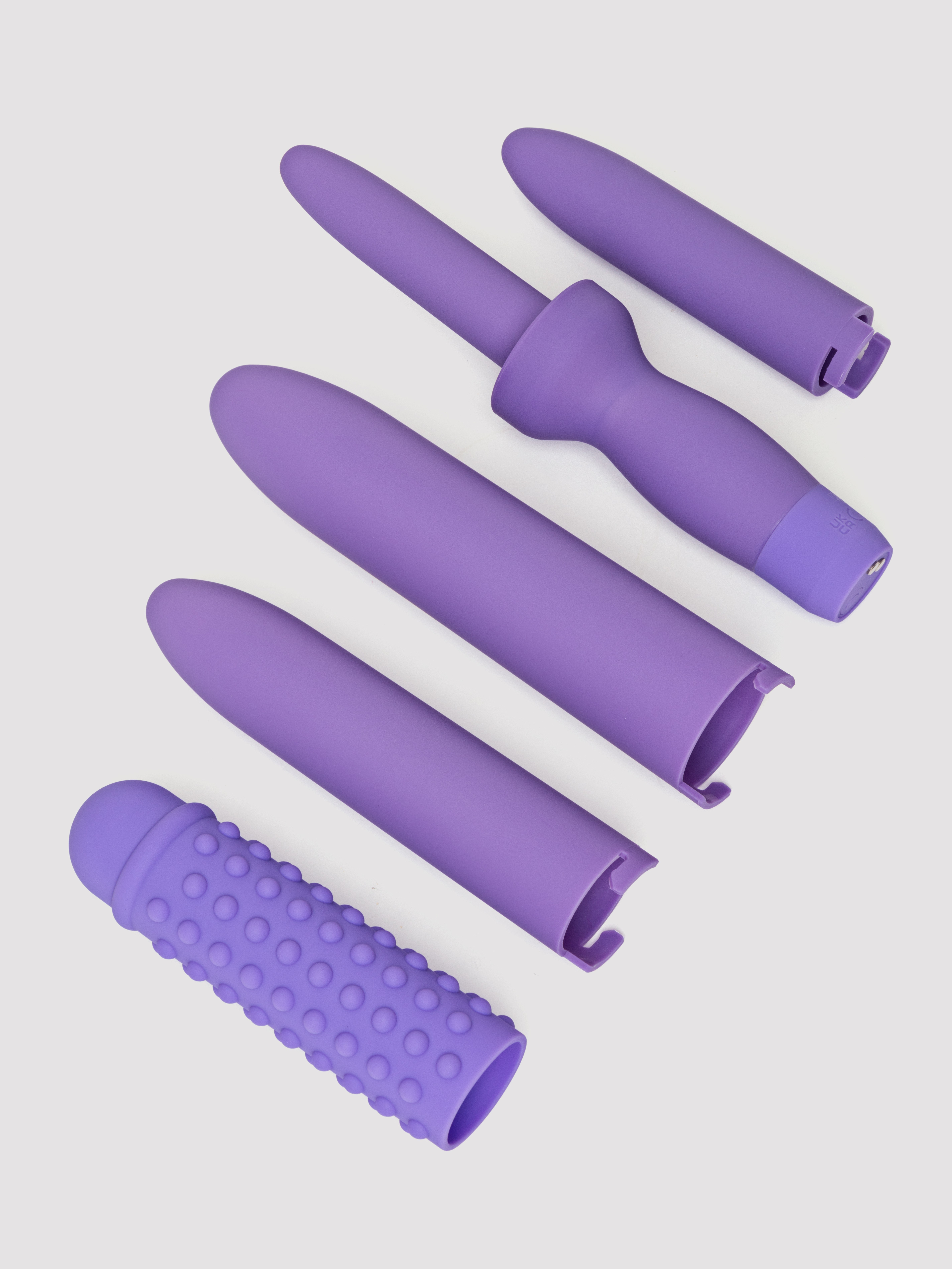  Dr. Laura Berman&reg; Rechargeable Dilators&trade; Set of 4 Locking Sizes, Plus Sleeve, Purple, hi-res
