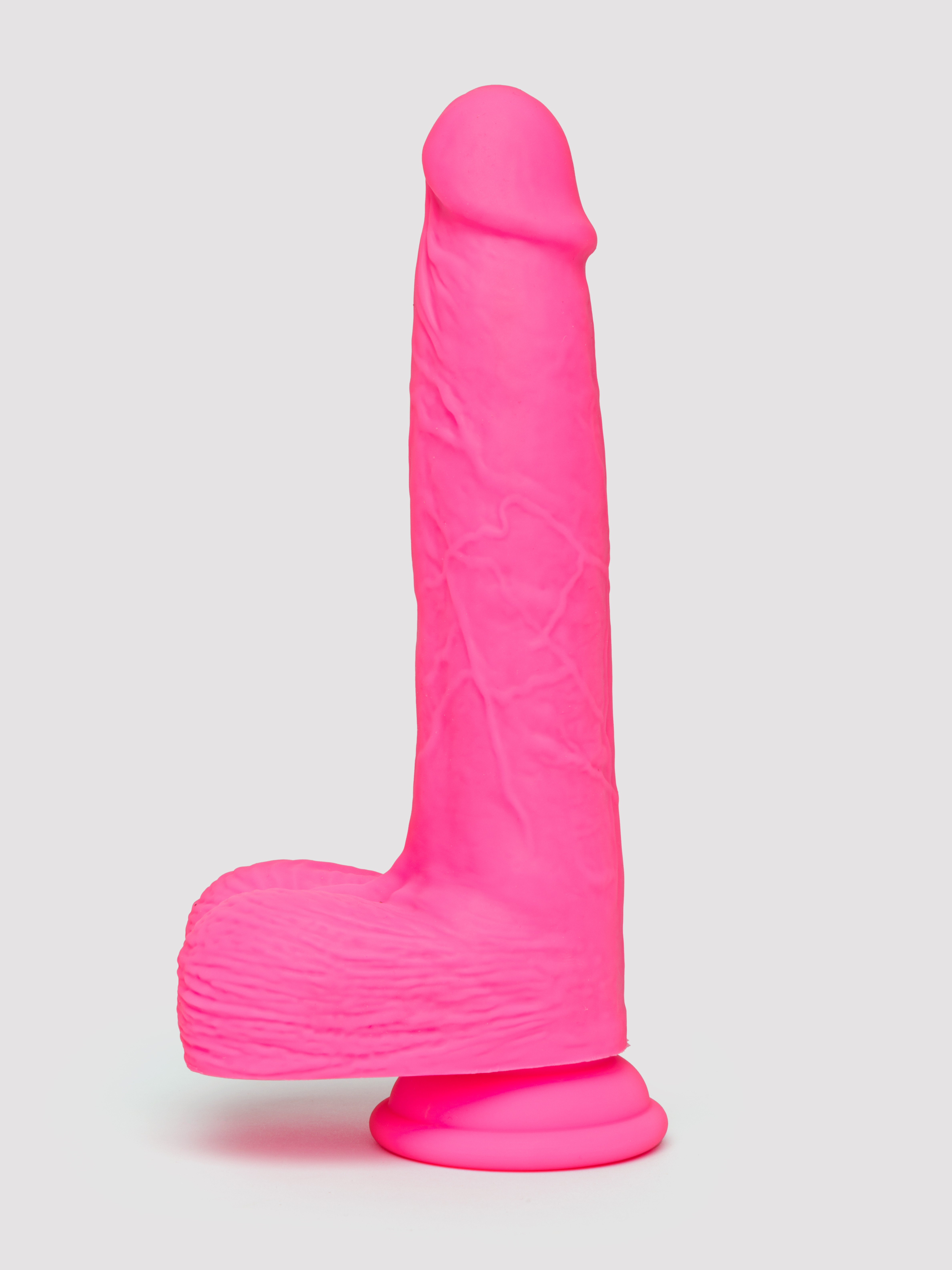 Rechargeable Rumbling & Thrusting Silicone Dildo Vibrator, Pink, hi-res