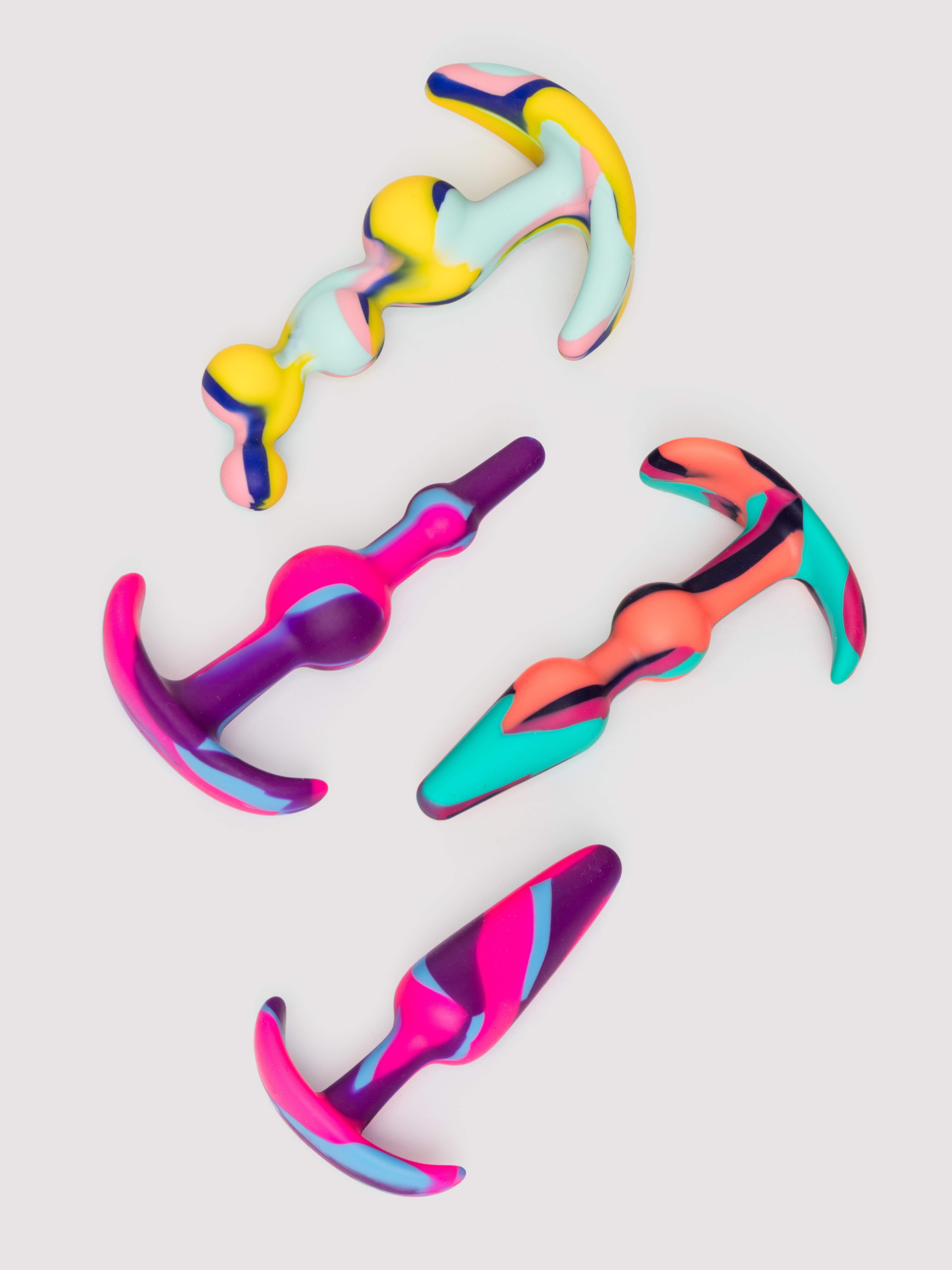 Silicone Multi-Coloured Butt Plug Training Kit (4 Piece), Various, hi-res