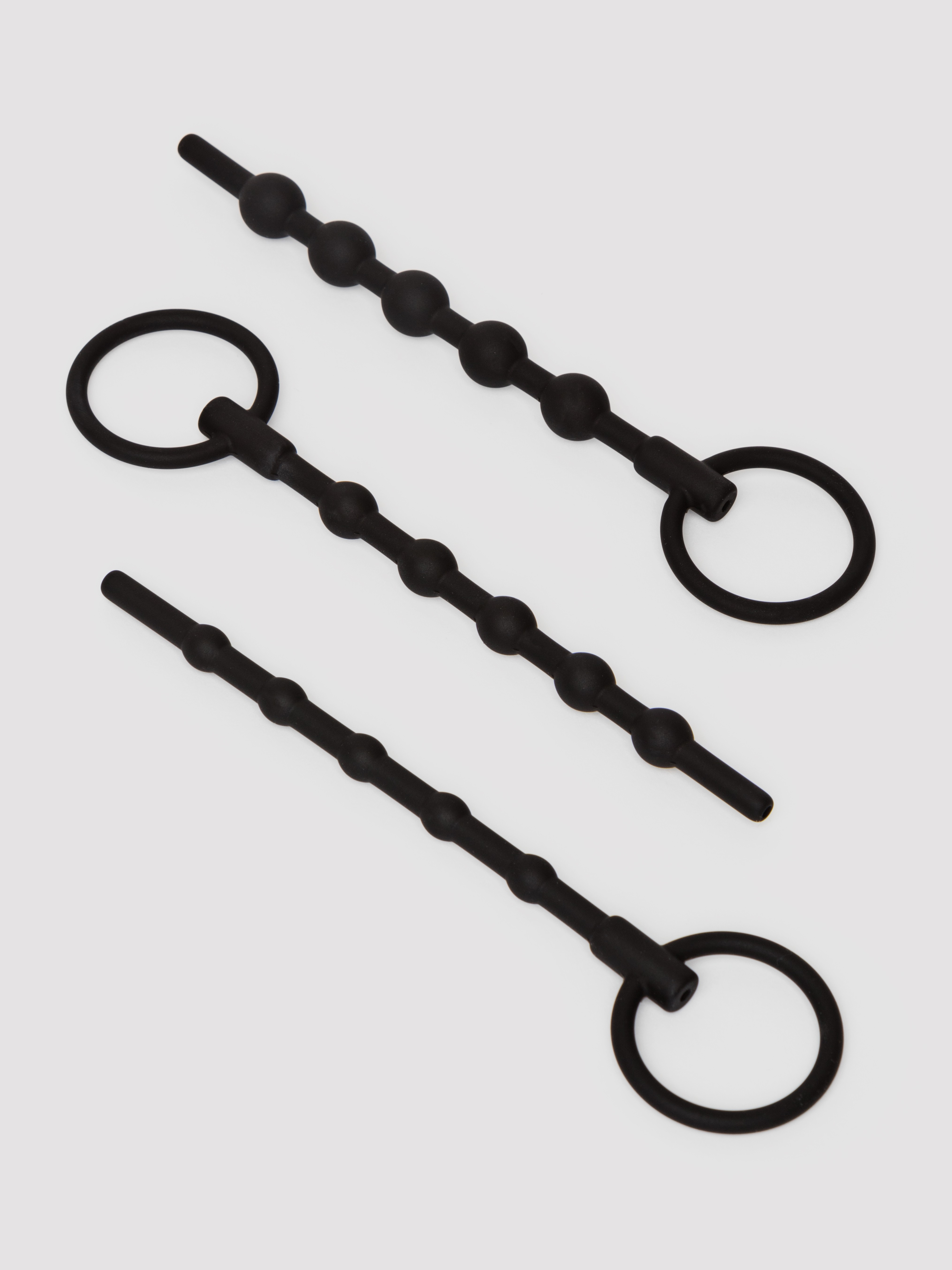Beginners Silicone Urethral Sounding Beads Kit (3 Piece), Black, hi-res