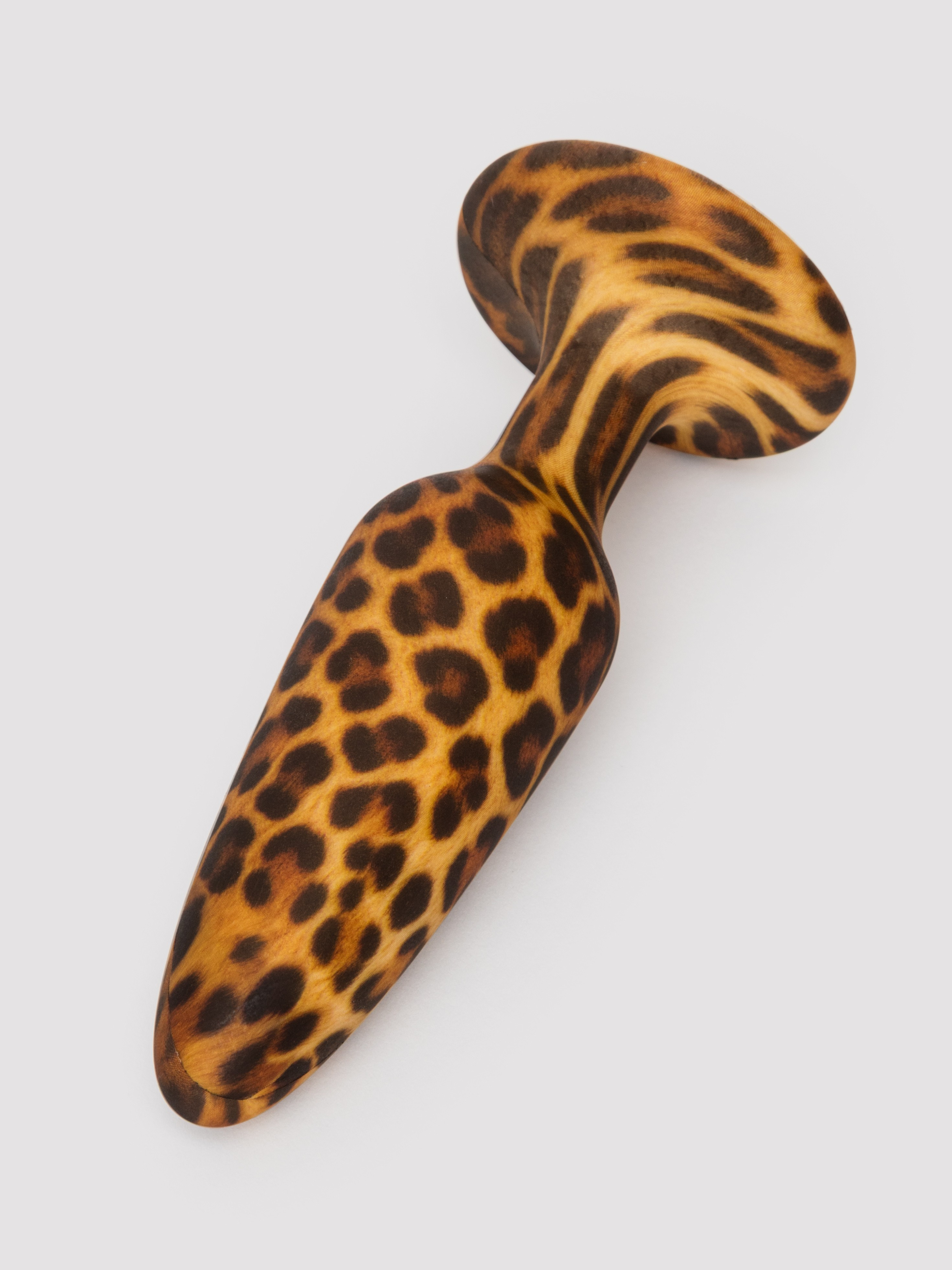 Leopard Print Silicone Medium Butt Plug, Silver, hi-res