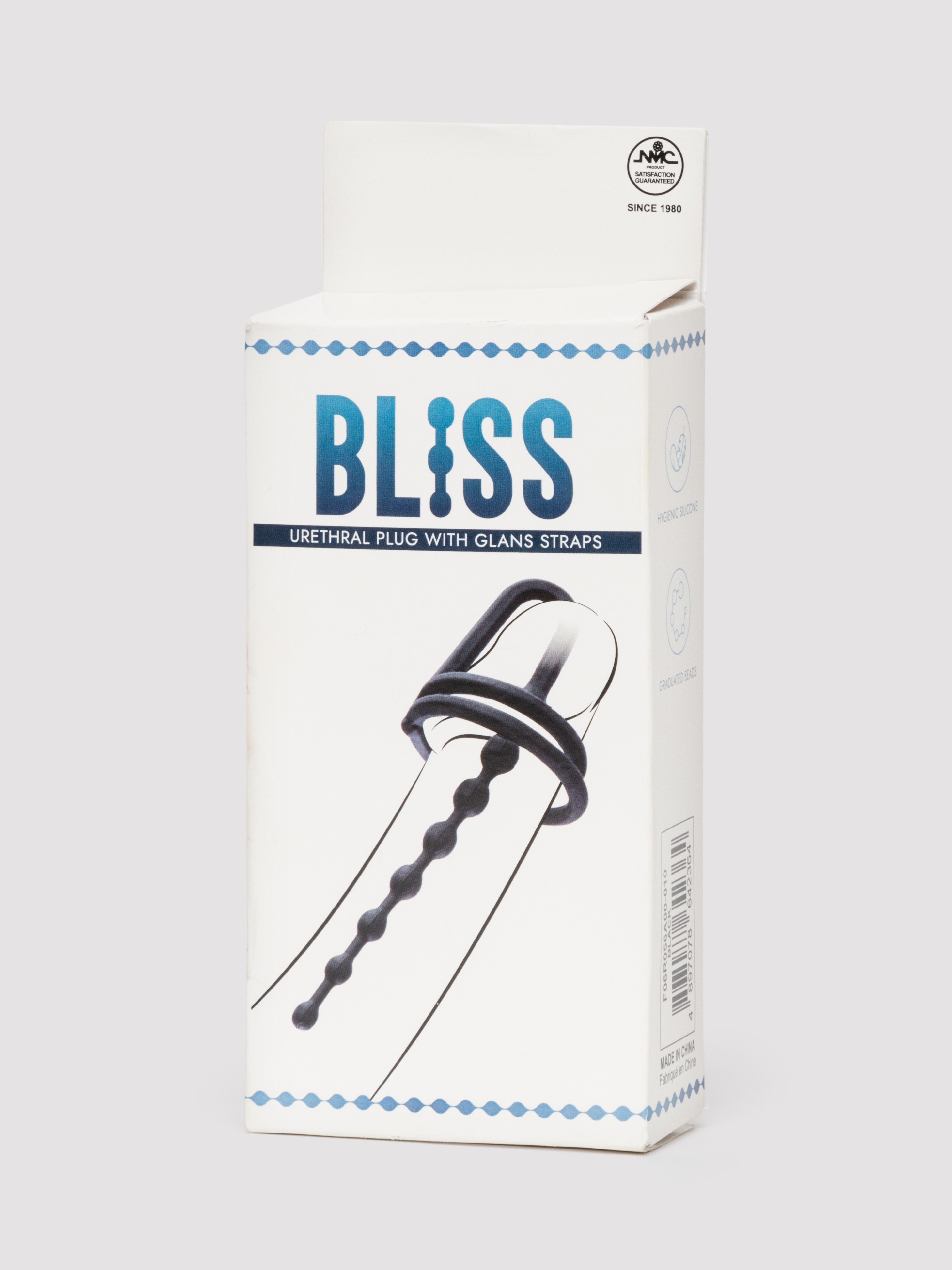 Urethral Plug With Glans Straps, Black, hi-res